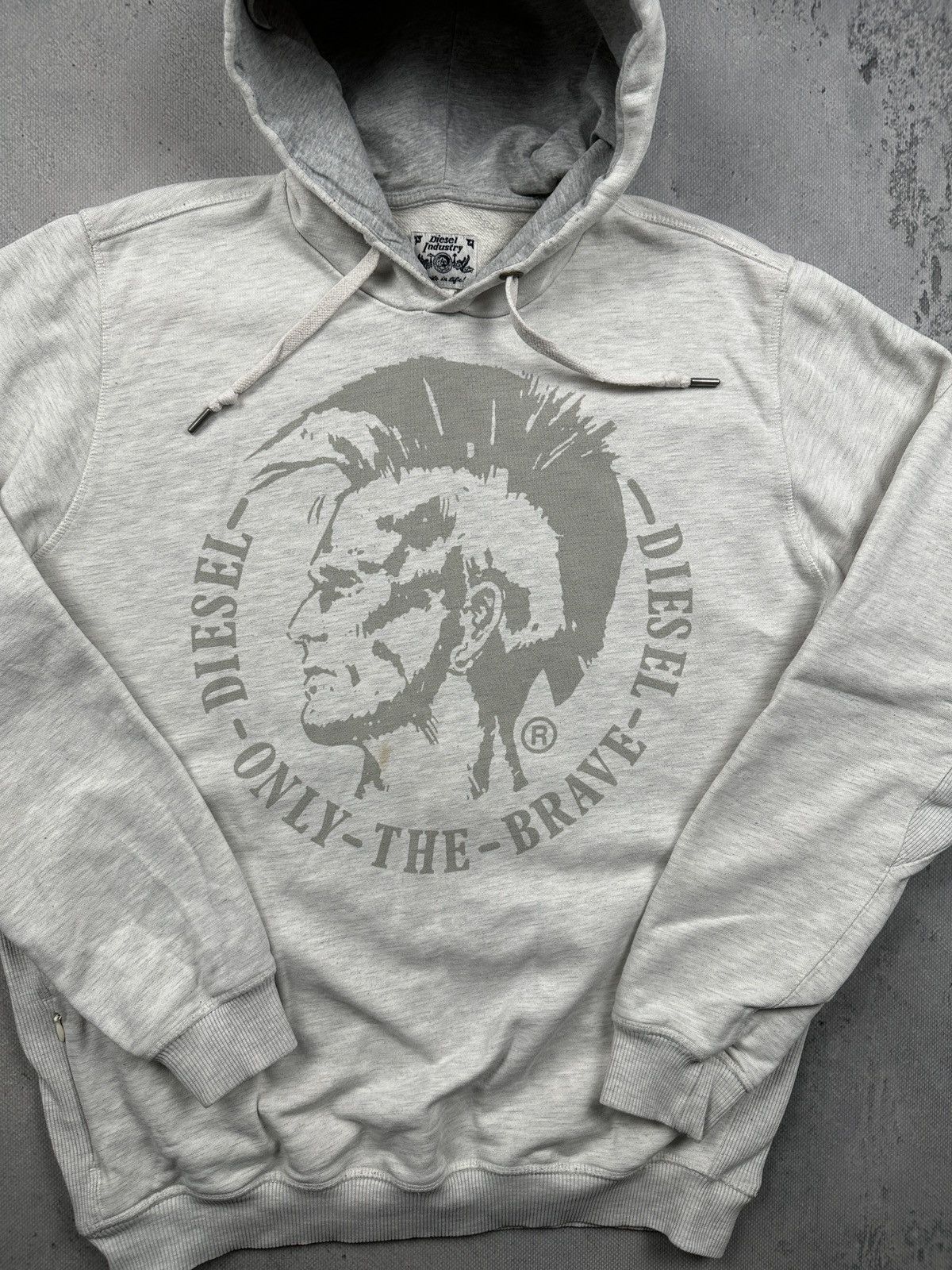Diesel Vintage Diesel Only The Brave Hoodie Mohawk Big Logo Grey XL Size US L / EU 52-54 / 3 - 5 Thumbnail