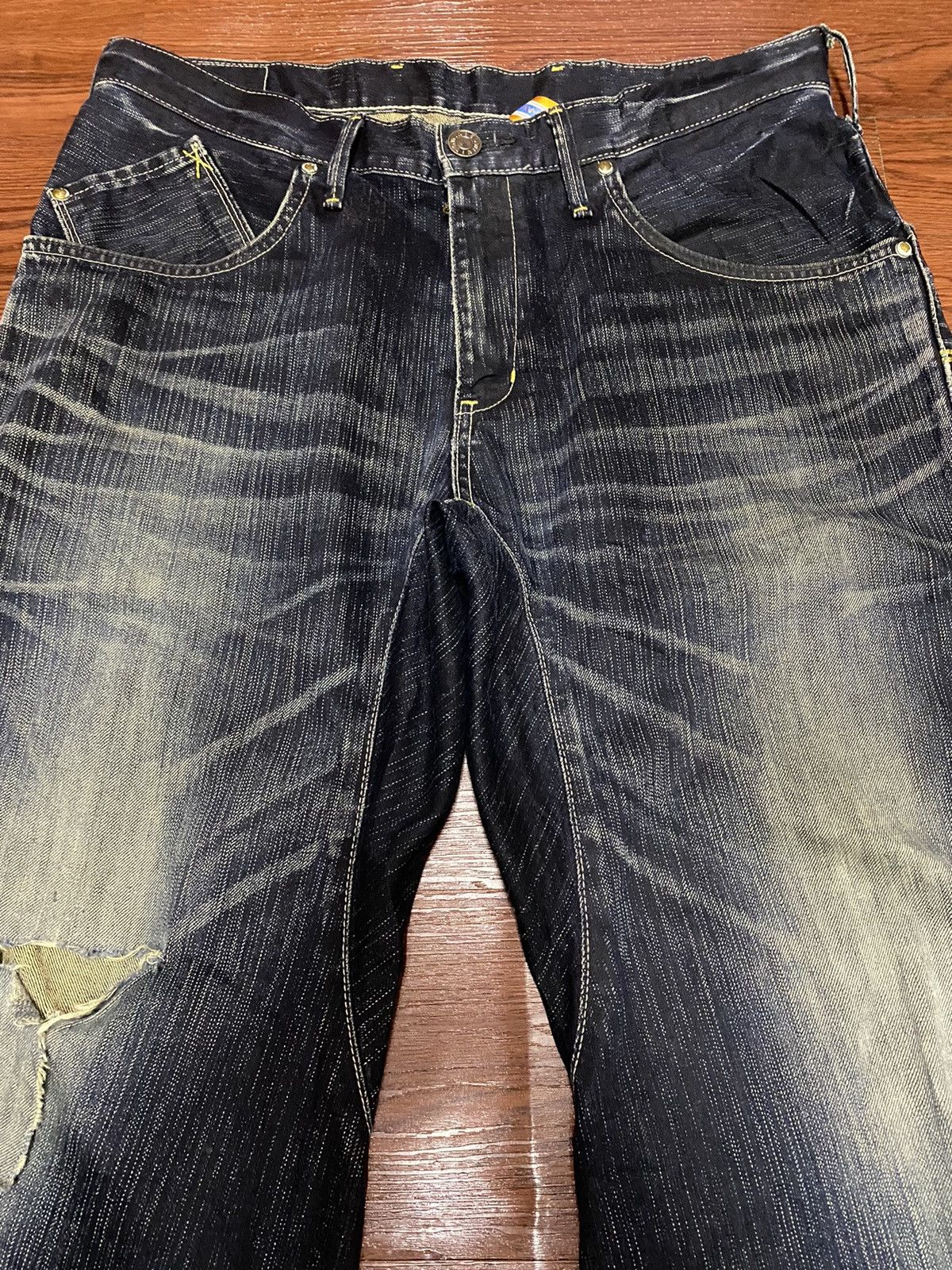 Edwin Japanese Brand Edwin XV Baggy Twisted Leg Distressed Jeans Size US 34 / EU 50 - 3 Thumbnail