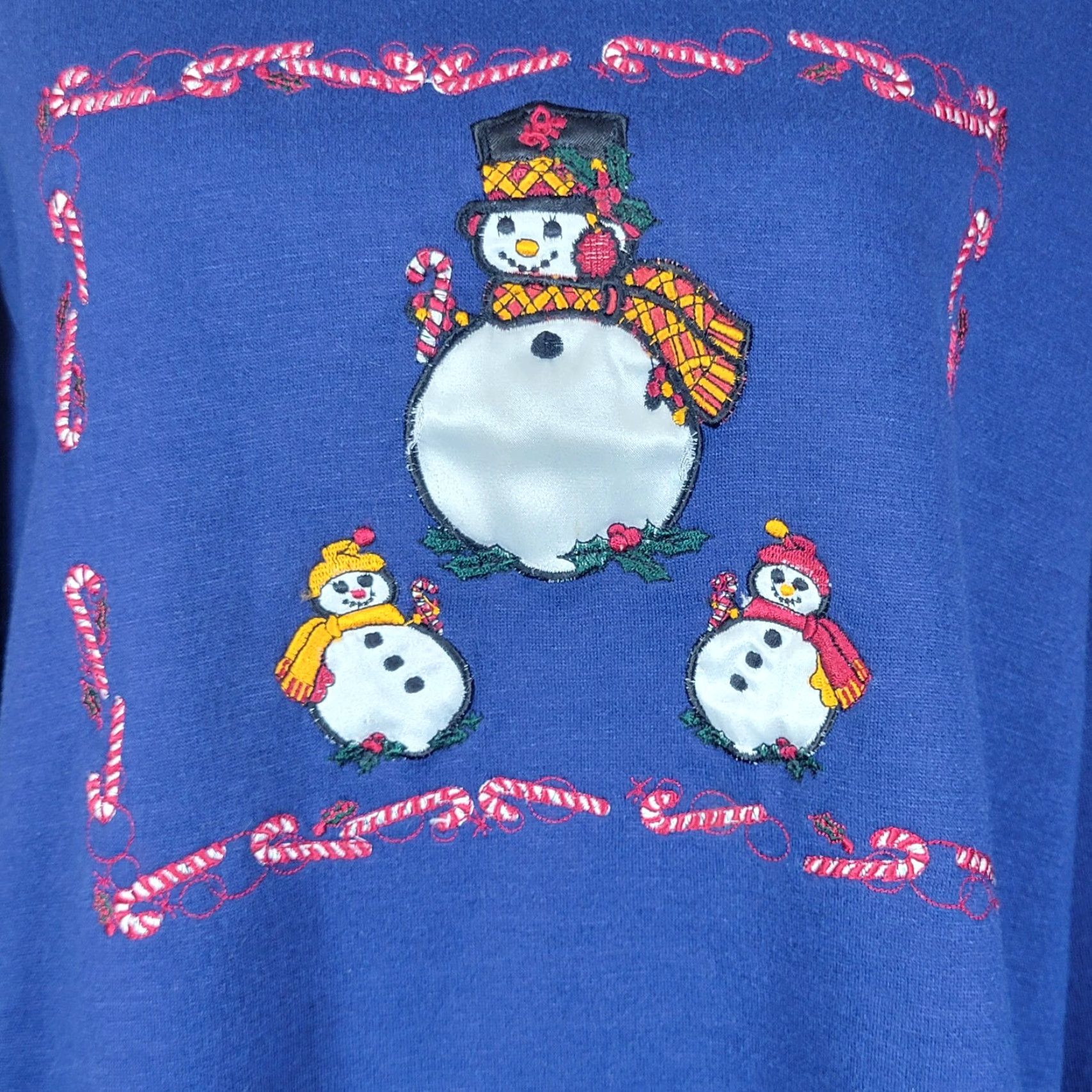 Vintage Nutcracker Womens Plus Size Embroidered Christmas Pullover Sweater Blue Size 2X Size XXL / US 16-18 / IT 52-54 - 2 Thumbnail
