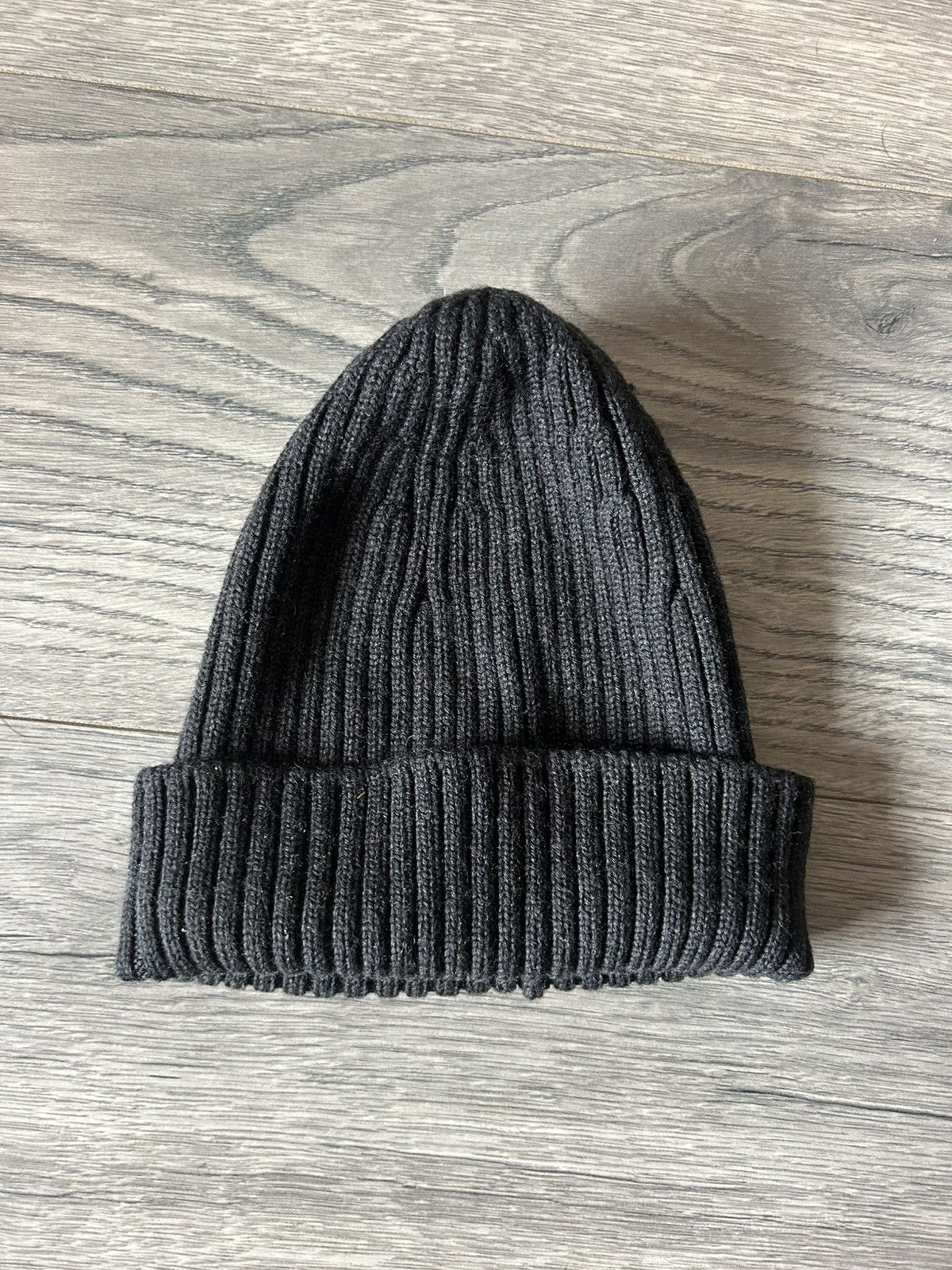 Prada Prada Sport Ribbed Wool Beanie in Charcoal Grey Size ONE SIZE - 2 Thumbnail