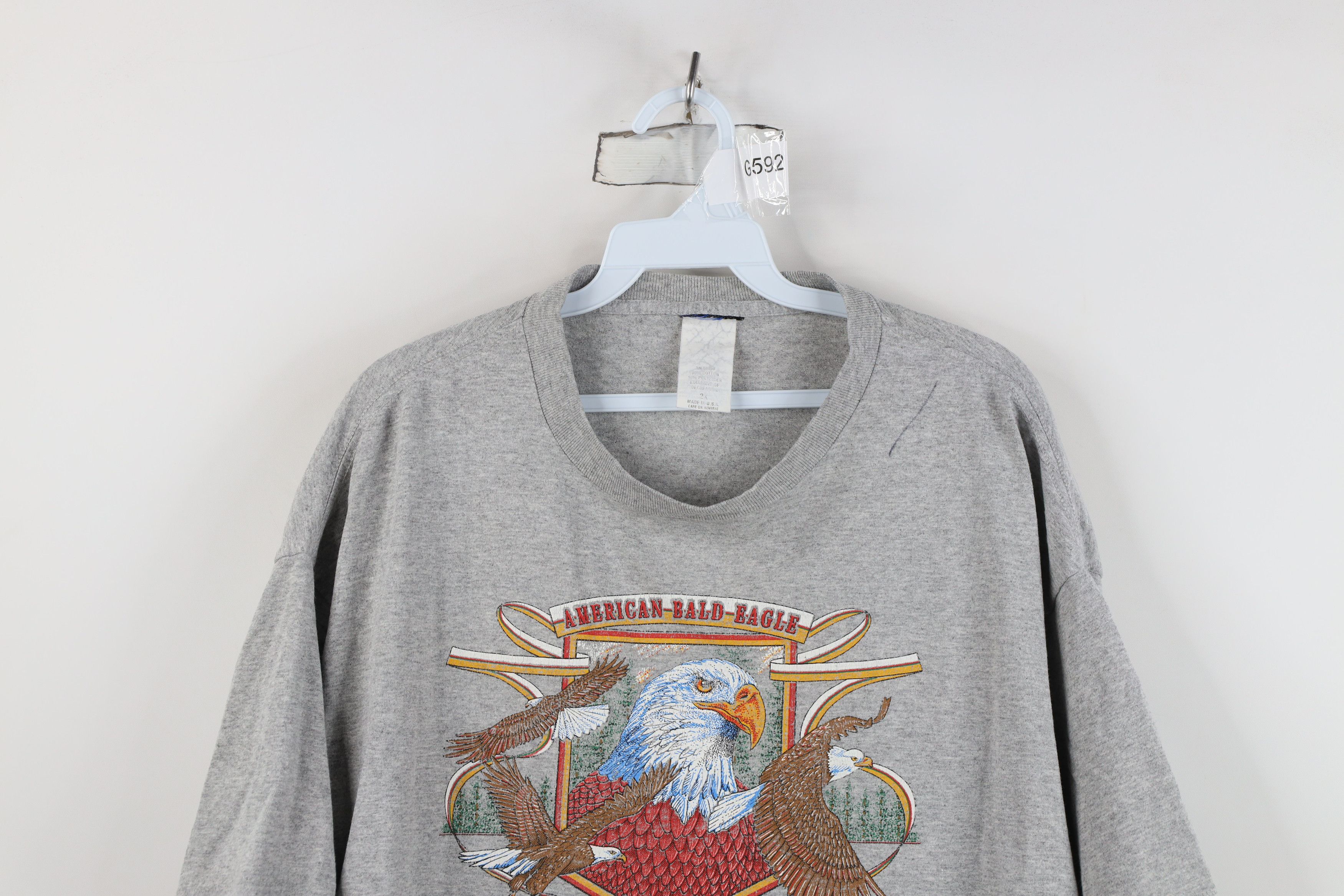 Vintage Vintage 90s Streetwear American Bald Eagle T-Shirt USA Size US XXL / EU 58 / 5 - 2 Thumbnail