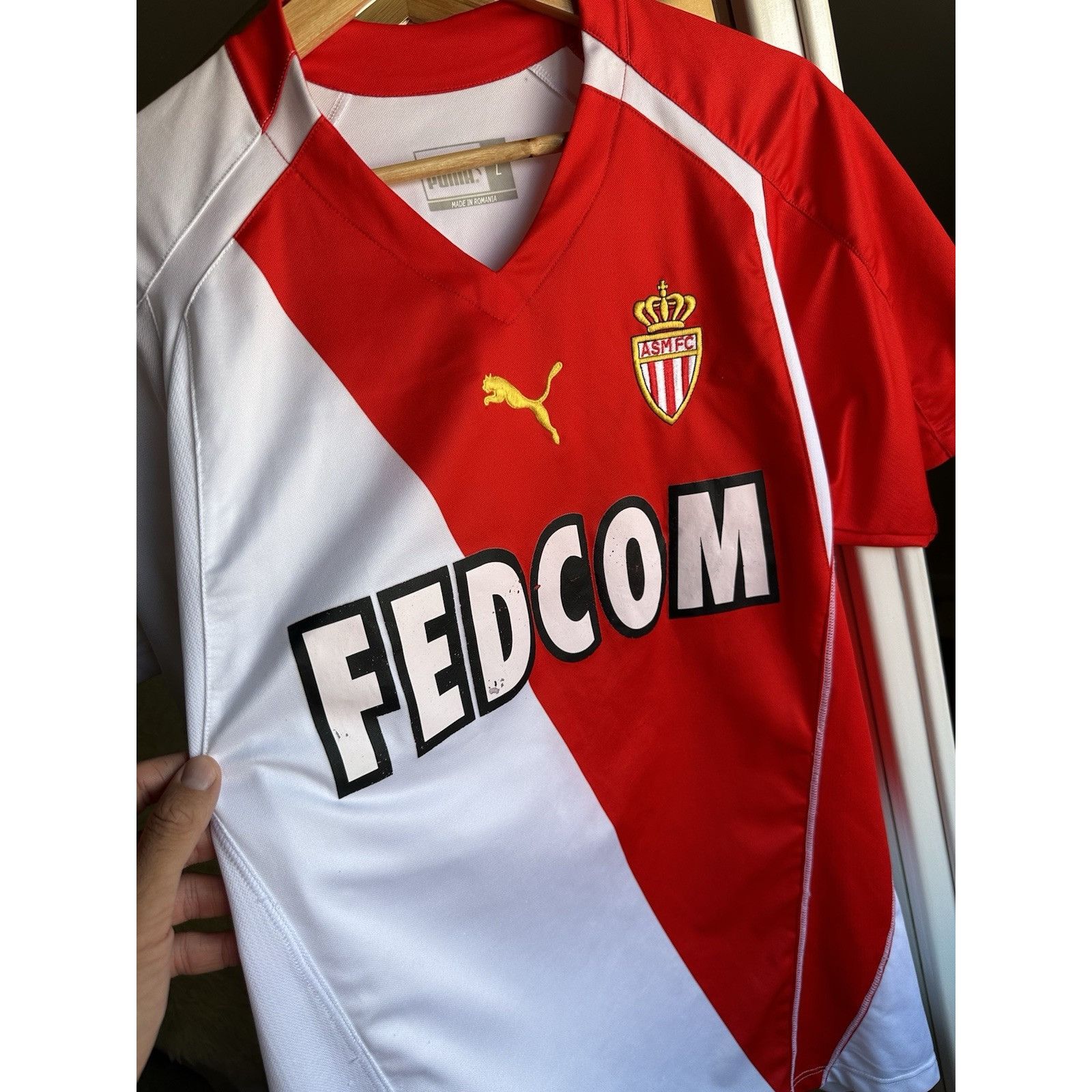 Puma Monaco Home football shirt 2001 - 2002 Soccer Jersey Sz L Size US L / EU 52-54 / 3 - 6 Thumbnail