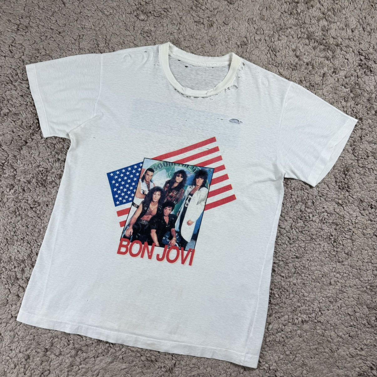 Band Tees Vintage Distress 90’ Bon Jovi Japan Japan Tour T-shirt Size US L / EU 52-54 / 3 - 4 Thumbnail