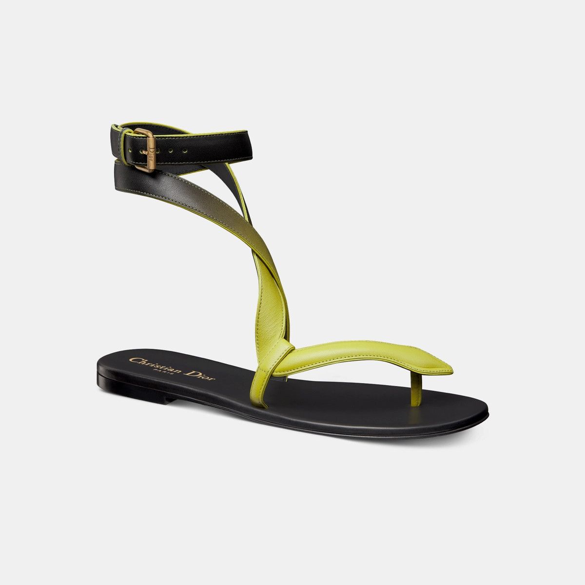 Dior o1bcso1str0225 Poison-D Thong Sandal in Lime Yellow Size US 7 / IT 37 - 2 Thumbnail