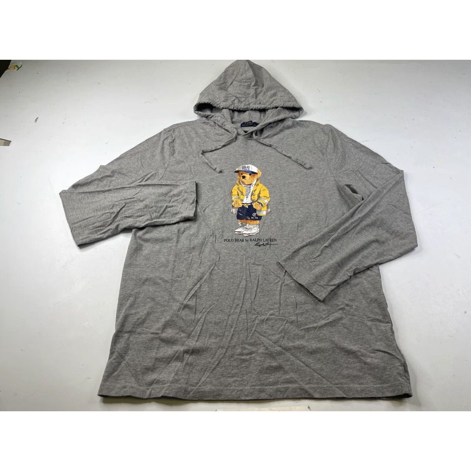 Polo Ralph Lauren Polo Ralph Lauren Mens Lightweight Jersey Polo Bear Hoodie Shirt Gray L Size US L / EU 52-54 / 3 - 2 Thumbnail