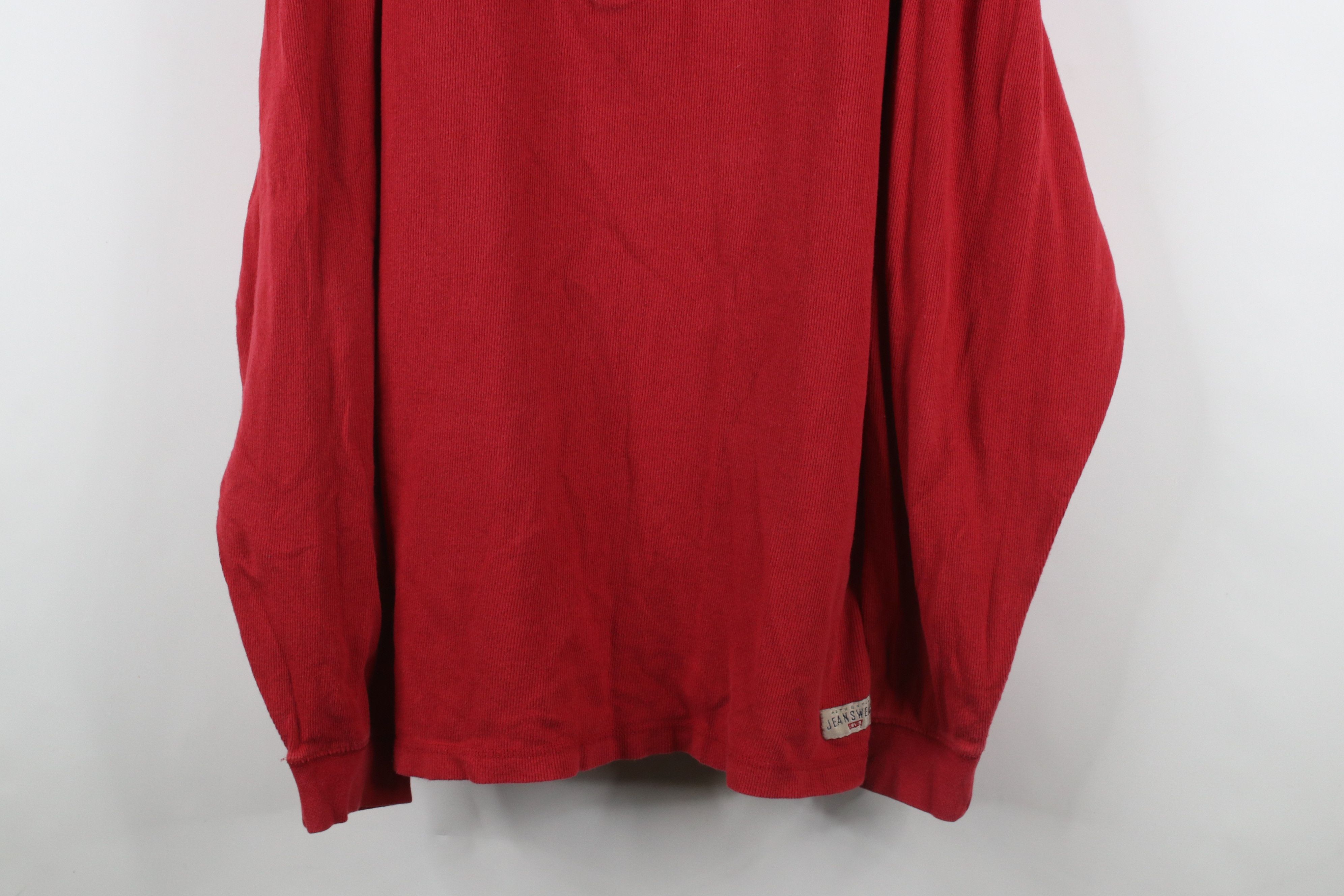 Levi's × Vintage Vintage 90s Levis Ribbed Knit Long Sleeve Henley T-Shirt Size US XL / EU 56 / 4 - 3 Thumbnail