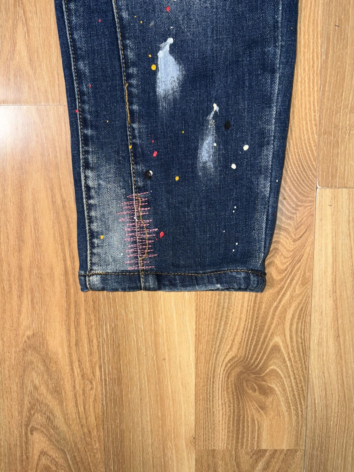 Japanese Brand YUDAN & SANCHVIL Paint Splatter Patchwork Cropped Denim Size US 34 / EU 50 - 5 Thumbnail