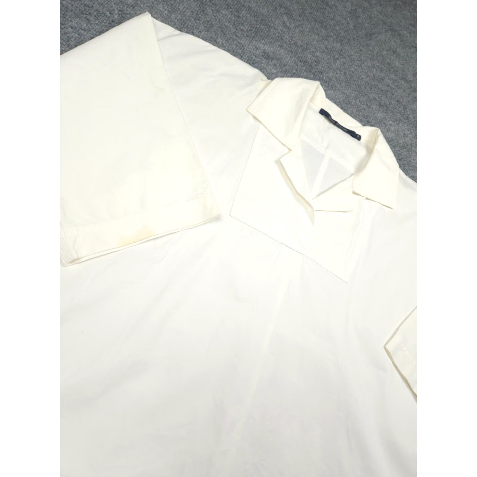 SOFIE D'HOORE Sofie D'Hoore Shirt Womens 40 White 3/4 Sleeve Collared Oversized Cotton Blouse Size S / US 4 / IT 40 - 4 Thumbnail