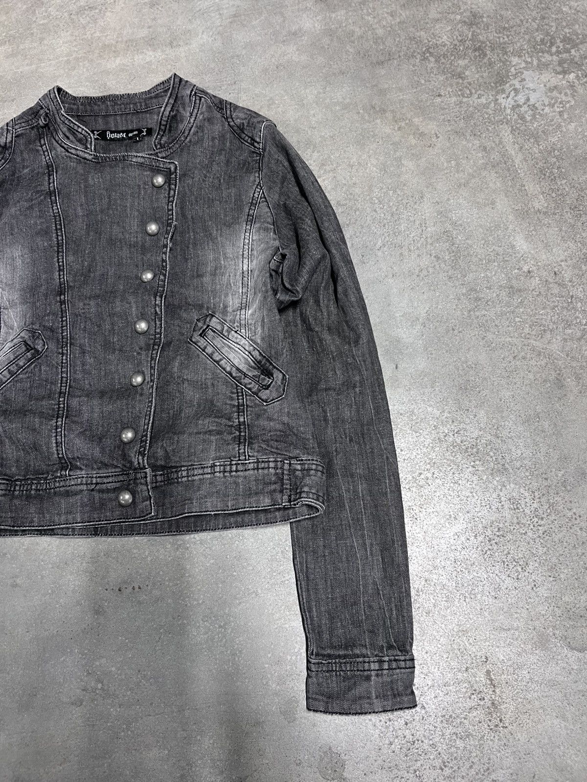 Hedi Slimane Faded Napoleon Indie Sleaze Cropped Vintage Jacket Size L / US 10 / IT 46 - 3 Thumbnail