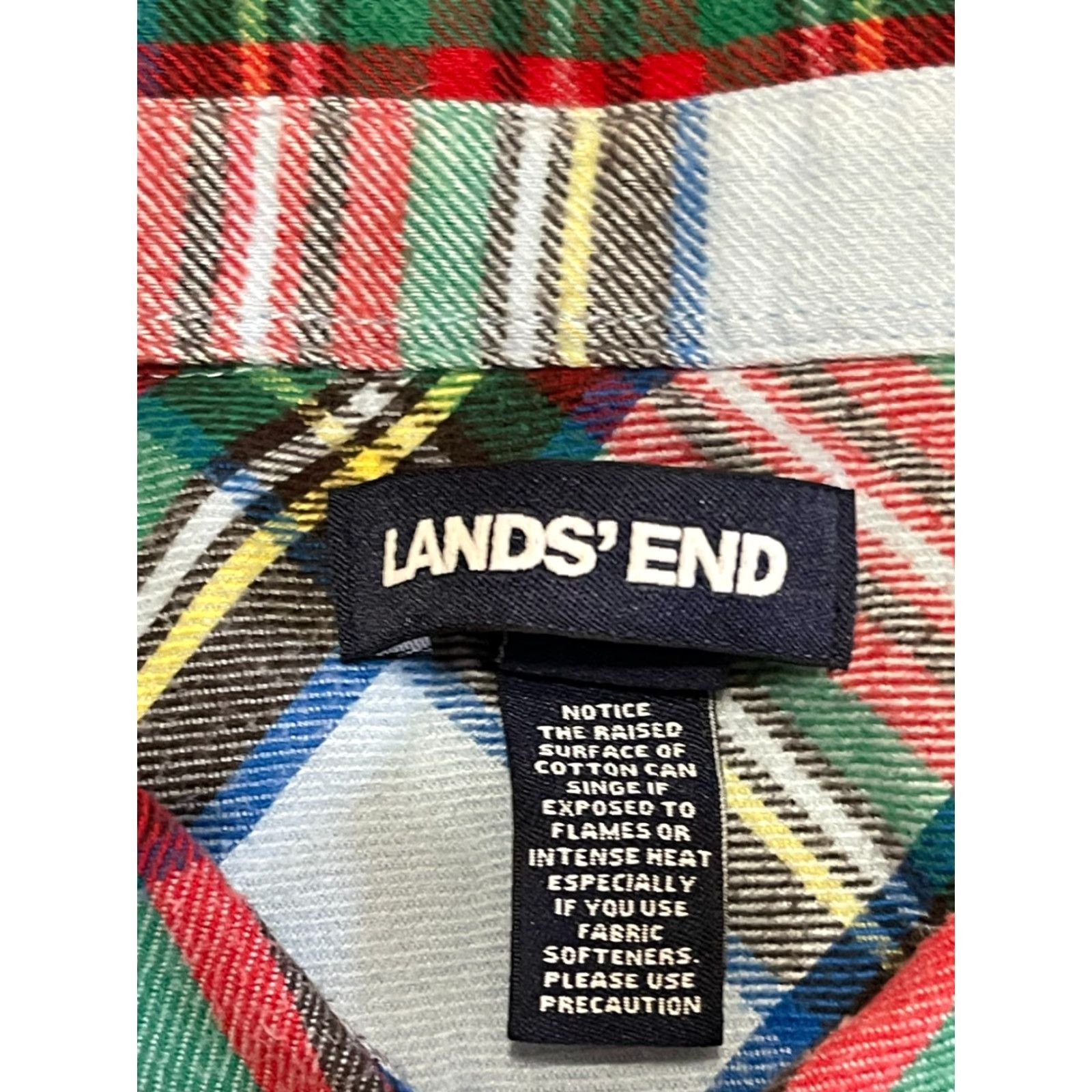 Lands' End Lands' End Shirt Men XL Multicolor Plaid Button Up Long Sleeve Flannel Size US XL / EU 56 / 4 - 6 Thumbnail