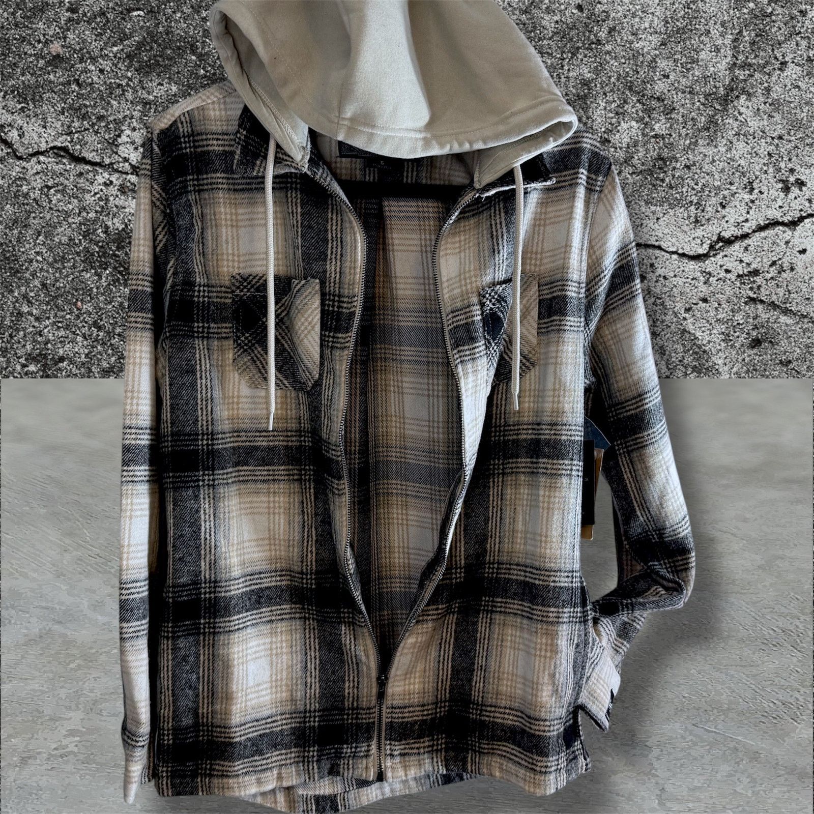 Brooklyn Cloth •NWT• Brooklyn Cloth Plaid Shacket Cream Button up • Small Size US S / EU 44-46 / 1 - 3 Thumbnail