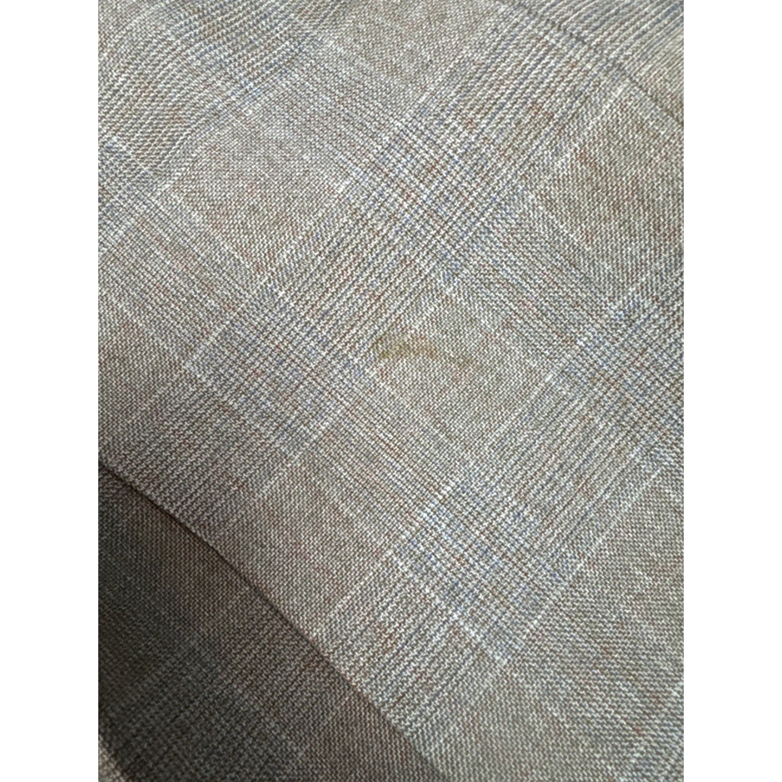 Haggar VINTAGE Haggar Suit Mens 42 2 Piece Blazer Pants 38x30 Brown Checkered Made In USA Gray Wool 90s London Wedding Mens Size 42R - 3 Thumbnail
