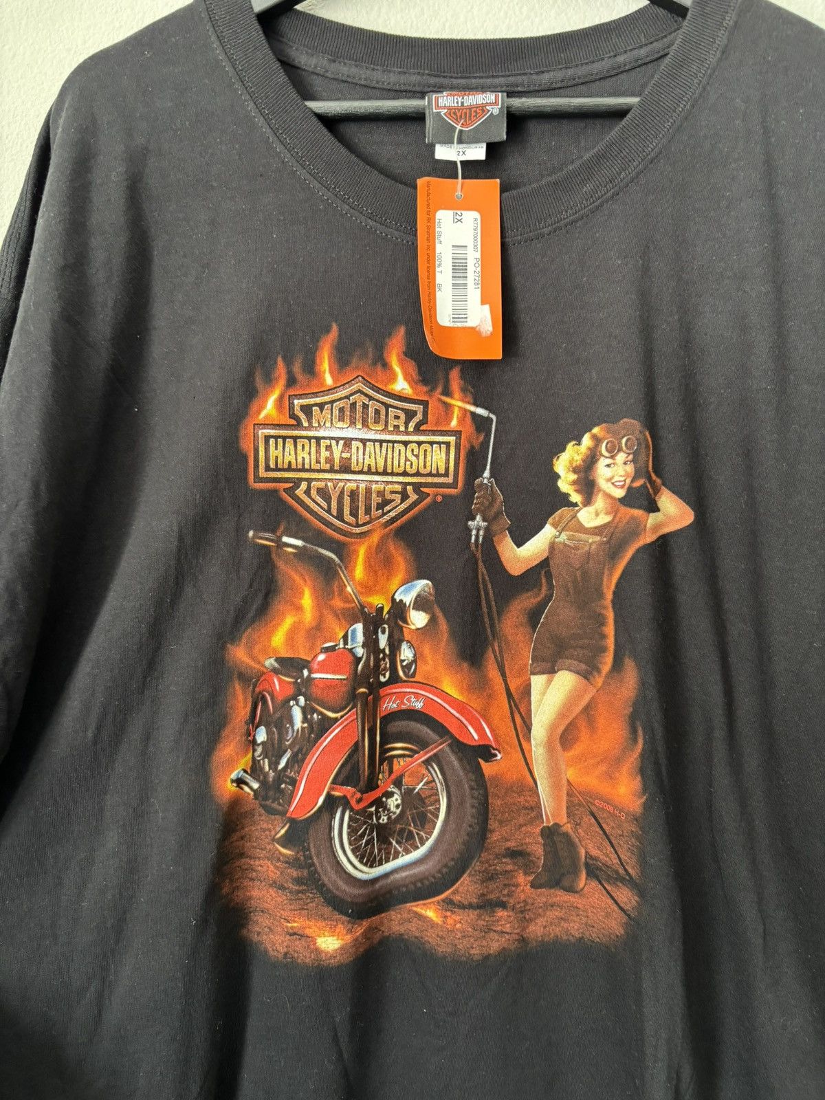 Harley Davidson Vintage DEADSTOCK 2008 Harley Barbs Pinuup Tee Size US XL / EU 56 / 4 - 2 Thumbnail