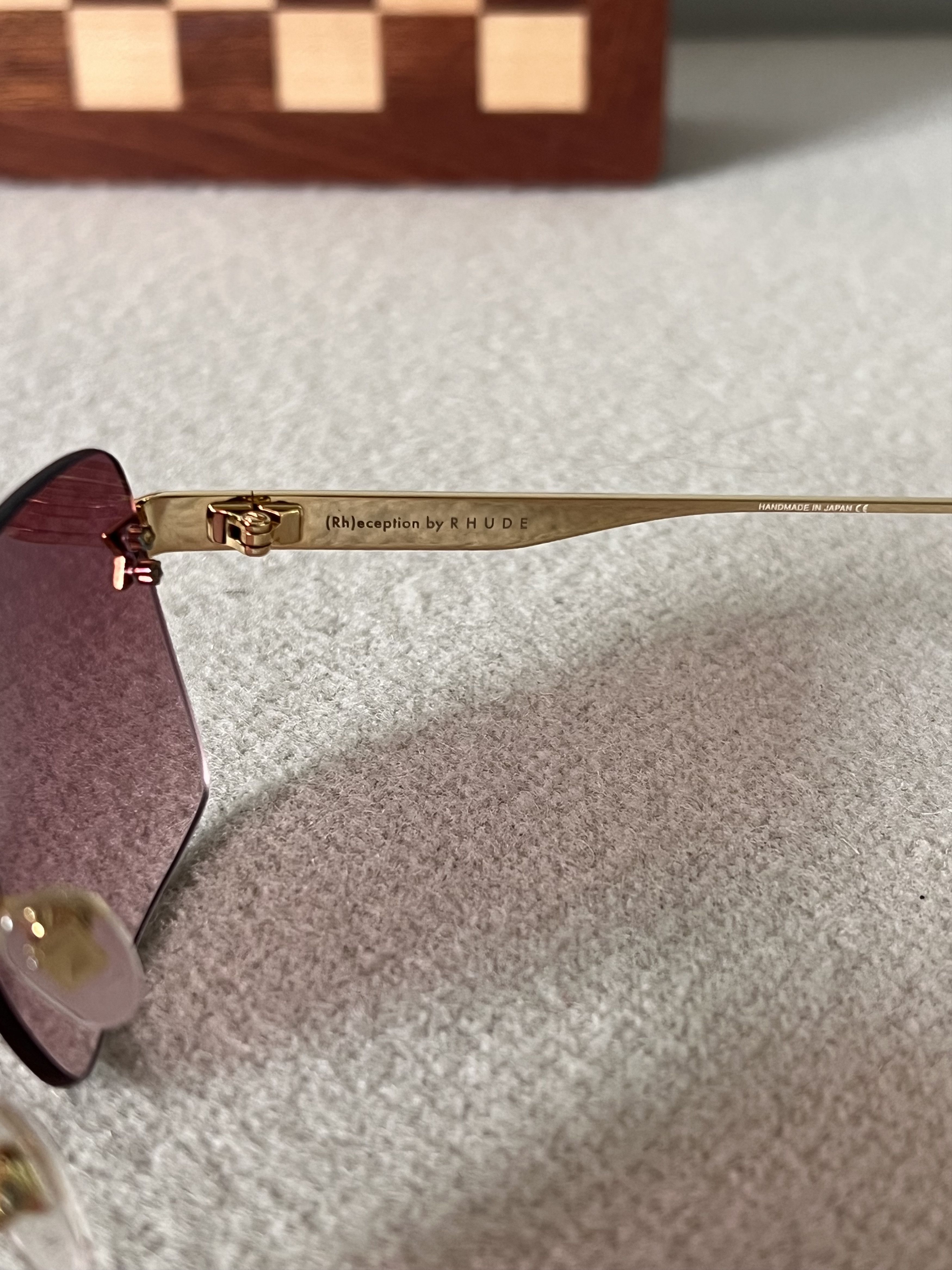 Rhude Rhude New Money Sunglasses in Gold with Rose Lens Size ONE SIZE - 7 Thumbnail