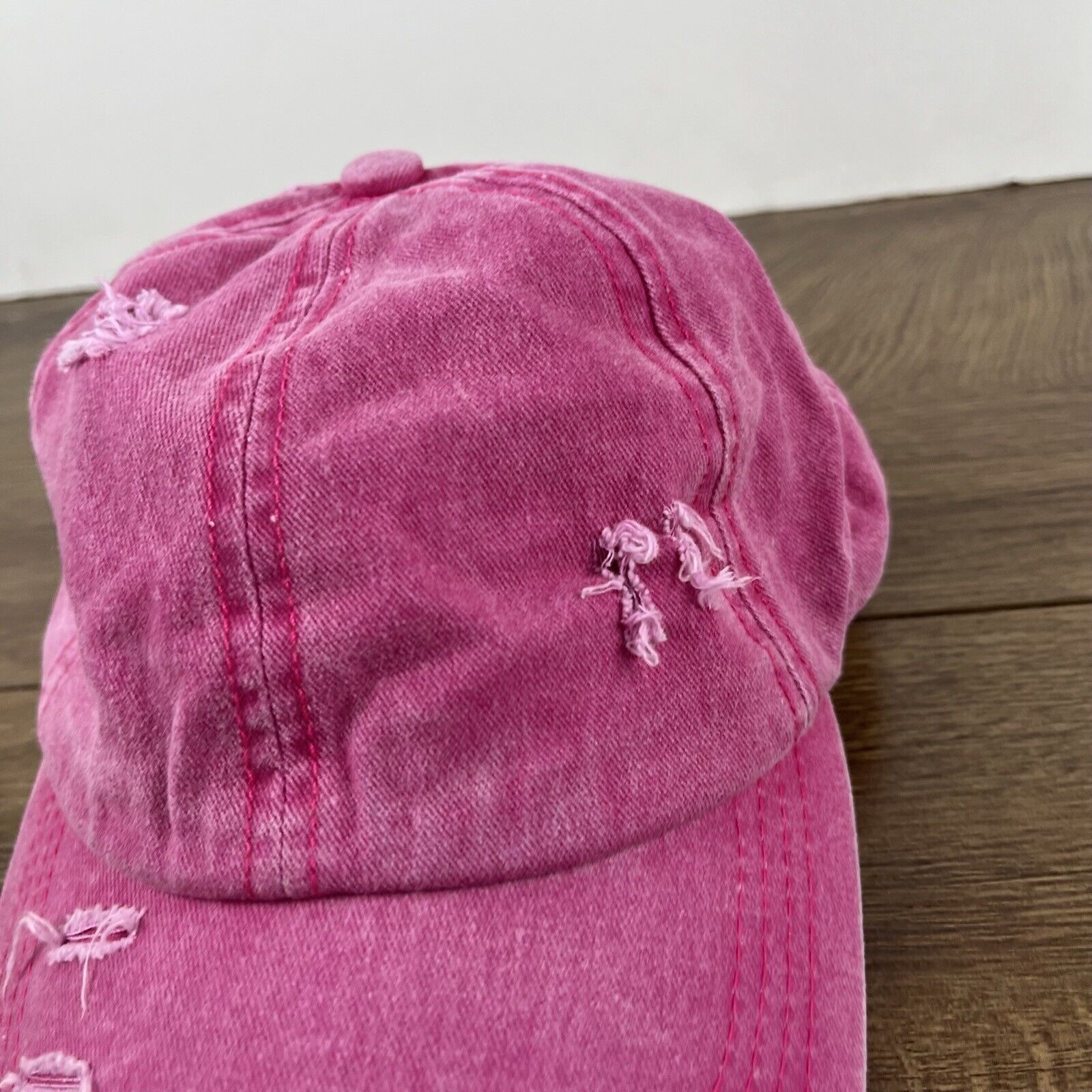 Other Distressed Pink Hat Pink Cap Adjustable Pink Adult Size Hat Size ONE SIZE - 7 Thumbnail