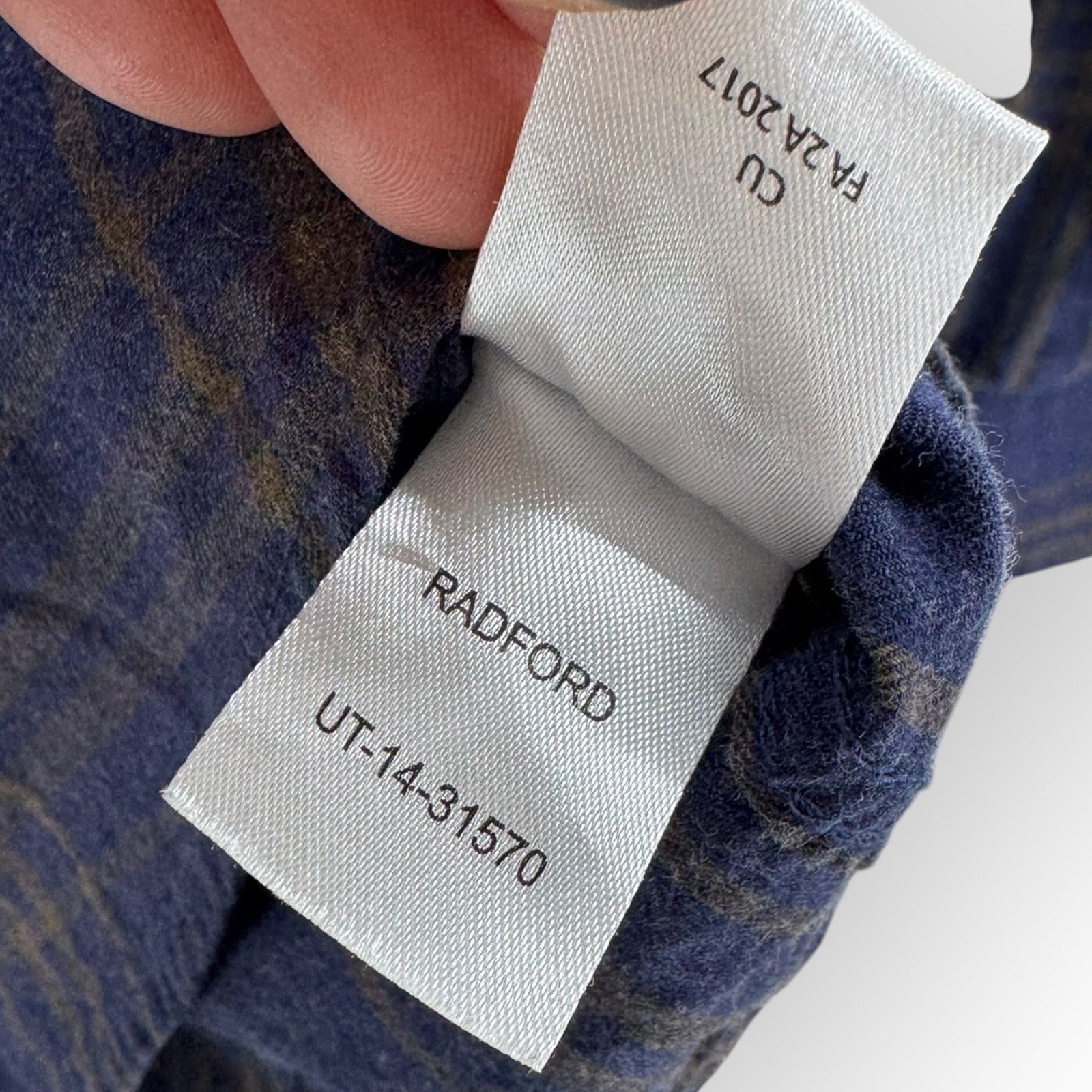 UNTUCKit UNTUCKit Radford Flannel Shirt Men's L Slim Fit Blue Plaid Size US L / EU 52-54 / 3 - 7 Thumbnail