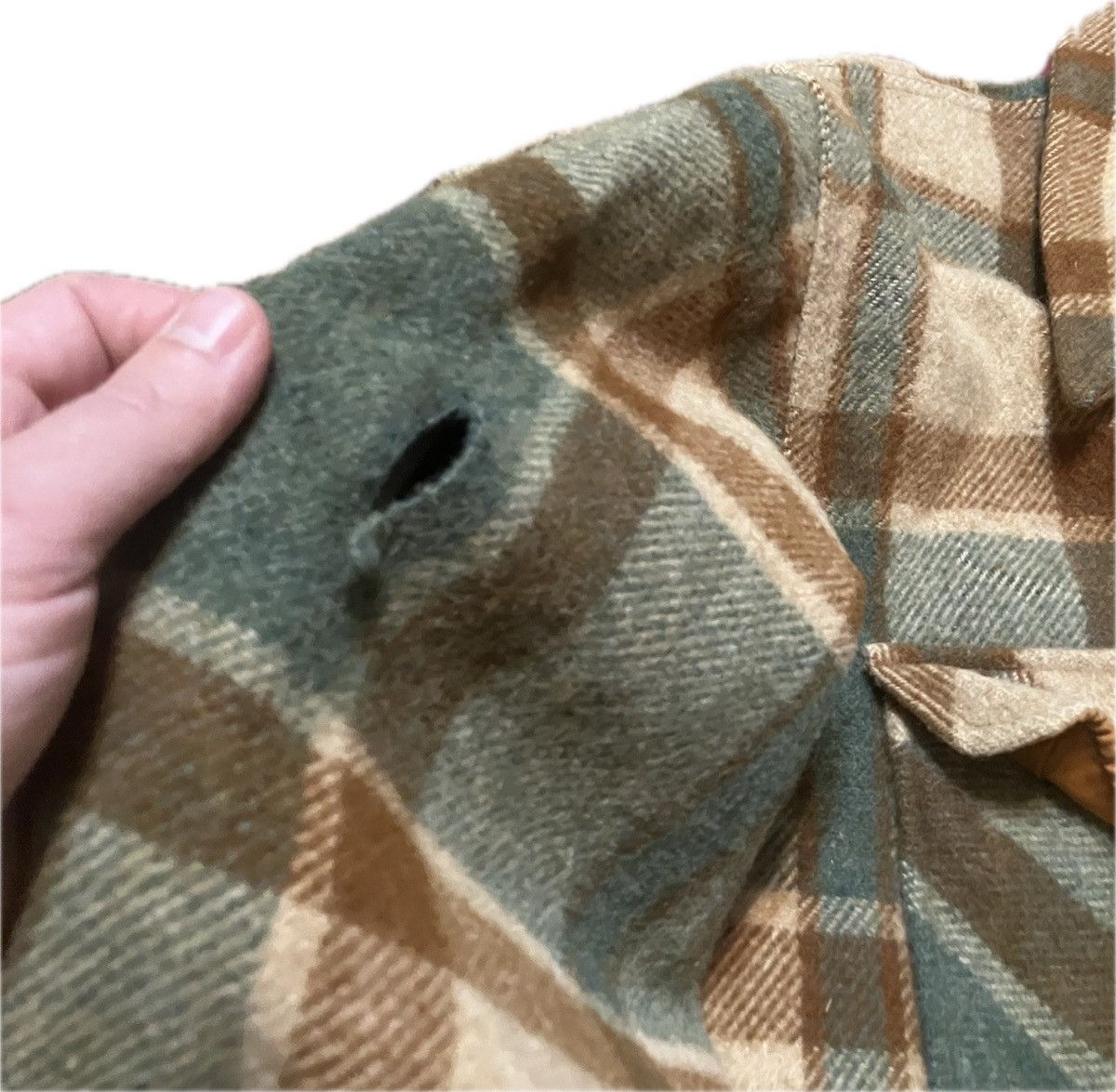 Pendleton × Vintage × Woolrich Woolen Mills 70’s Woolrich Green Plaid Wool Mackinaw Shirt Jacket Size US XL / EU 56 / 4 - 5 Thumbnail