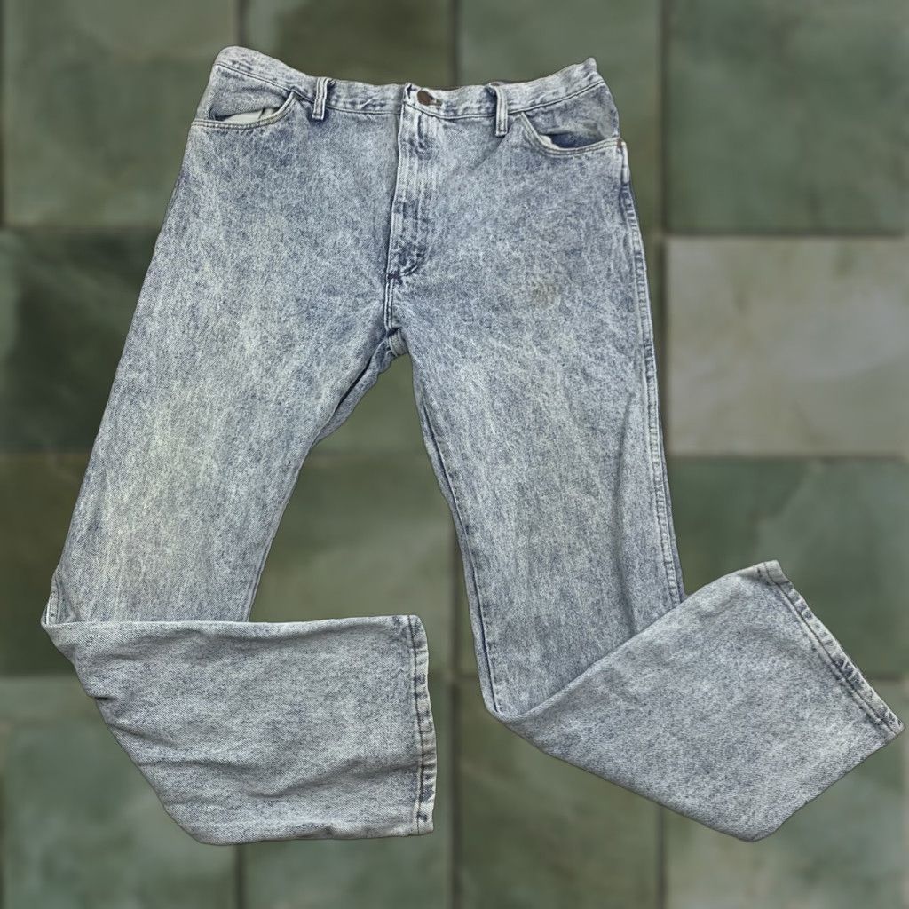 Vintage VINTAGE Rustler Jeans 38x32 Blue Acid Washed Straight 90s USA Mens Size US 38 / EU 54 - 1 Thumbnail