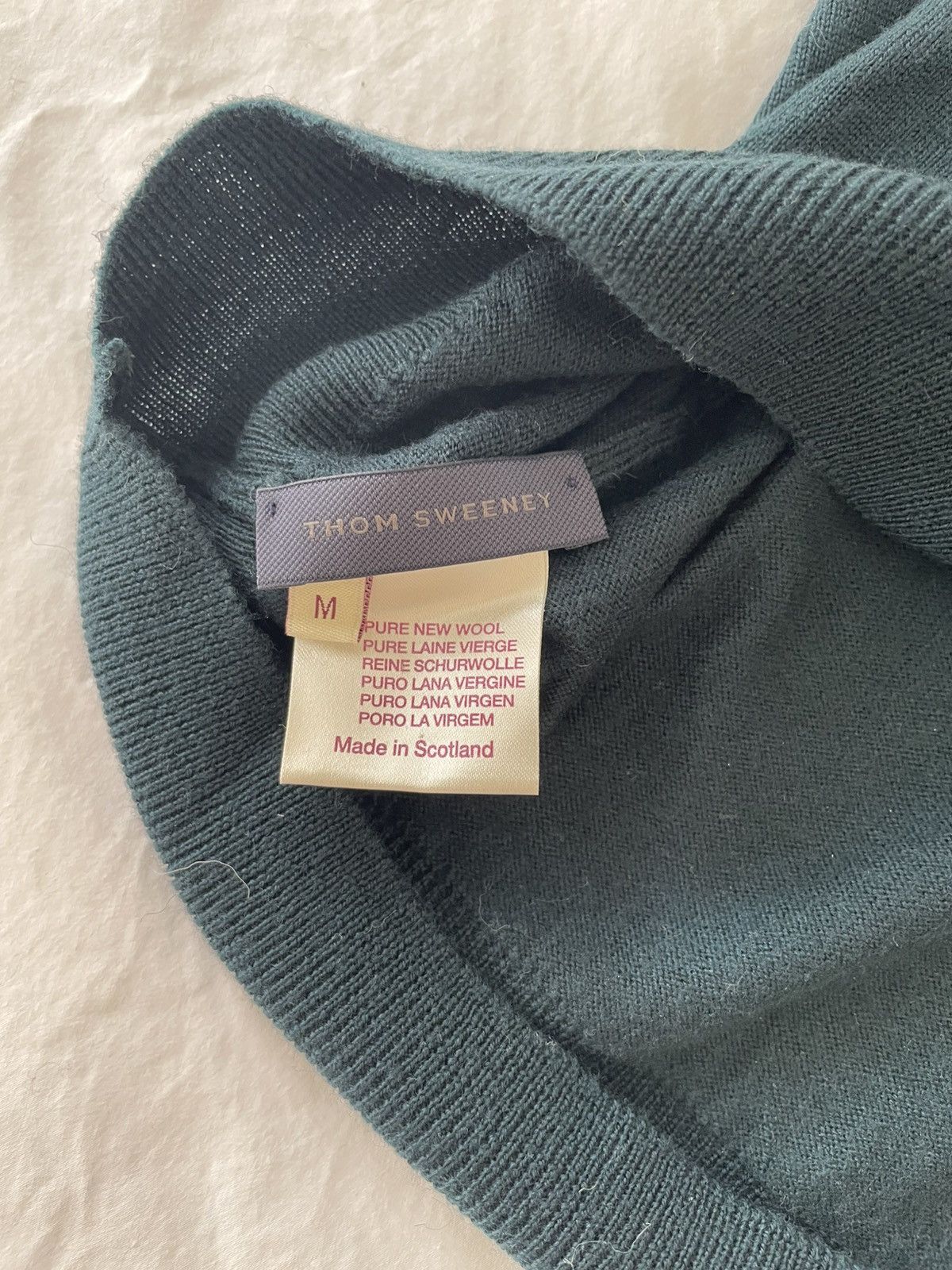 Thom Sweeney Classic Dark Green Merino Wool Roll Neck Turtleneck Sweater Size US M / EU 48-50 / 2 - 3 Thumbnail