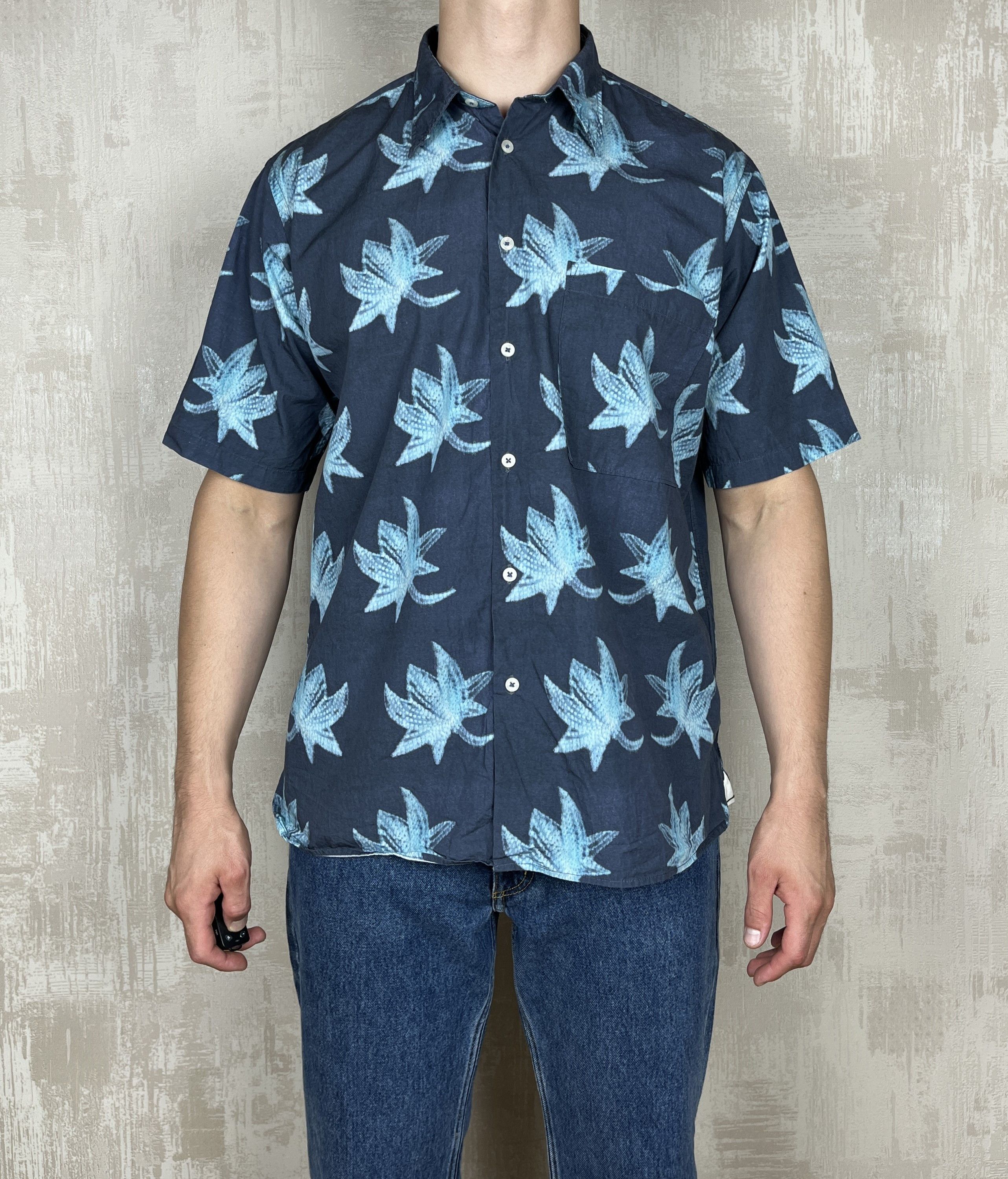 Japanese Brand Universal Works Aloha Hawaiian Leaf Shirt Short Sleeve Size US XL / EU 56 / 4 - 3 Thumbnail