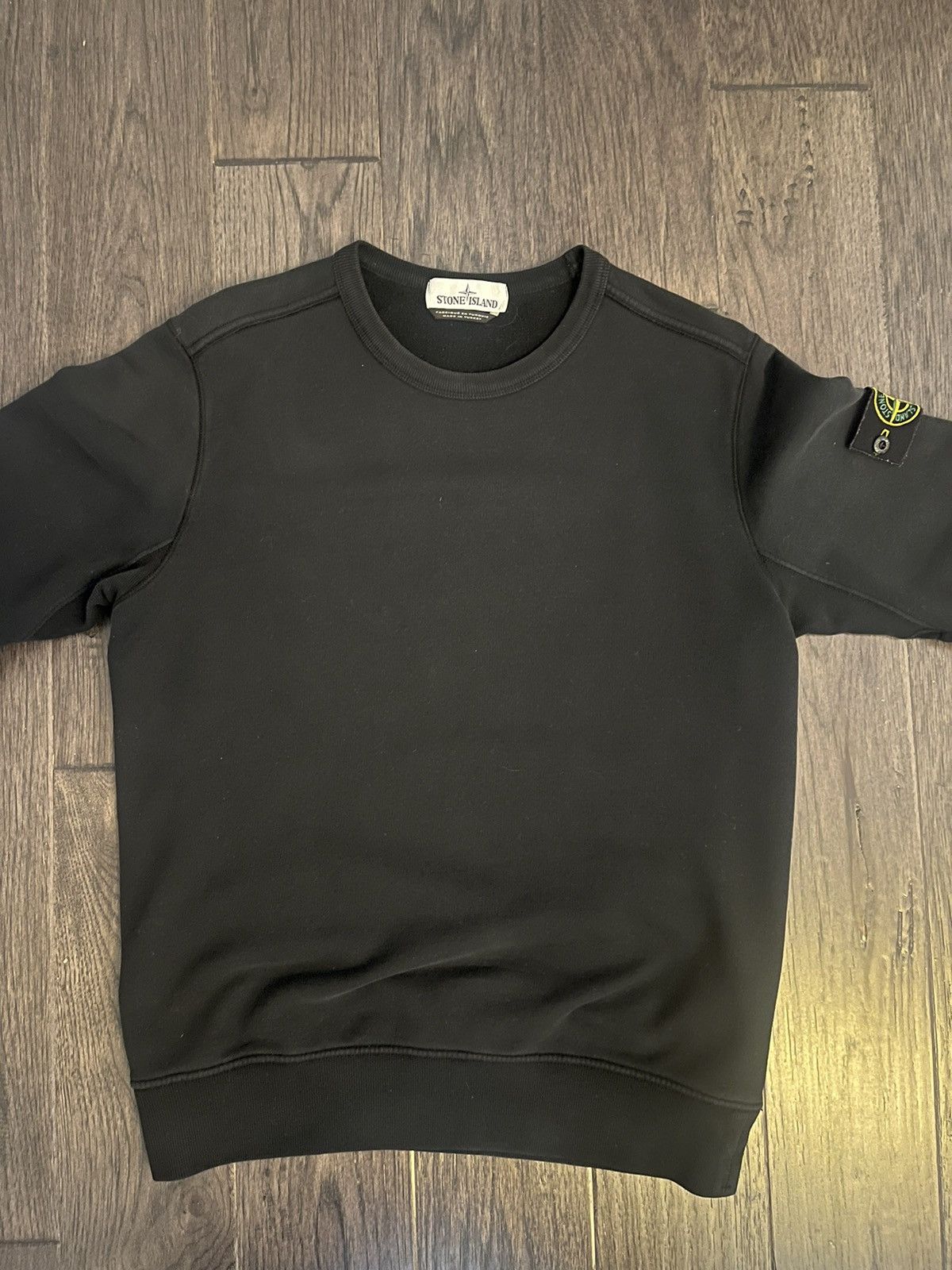 image of Stone Island Black Crewneck, Men's (Size Small)