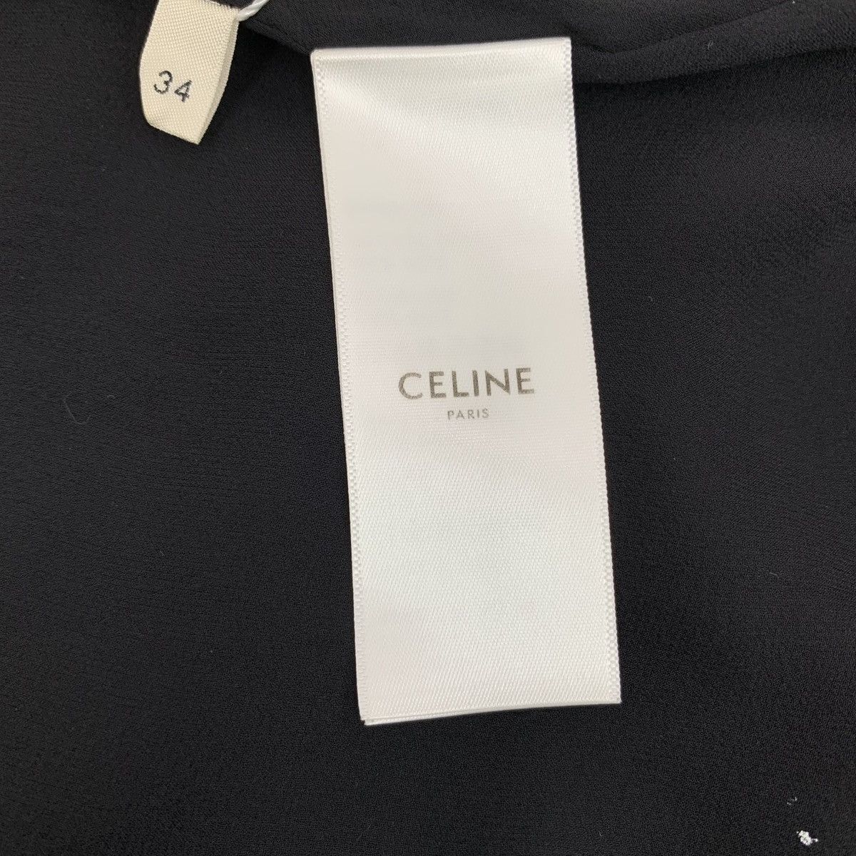 Celine Celine Black All-over Triomphe Silk Long Sleeve Dress K26WX Size XS / US 0-2 / IT 36-38 - 6 Thumbnail