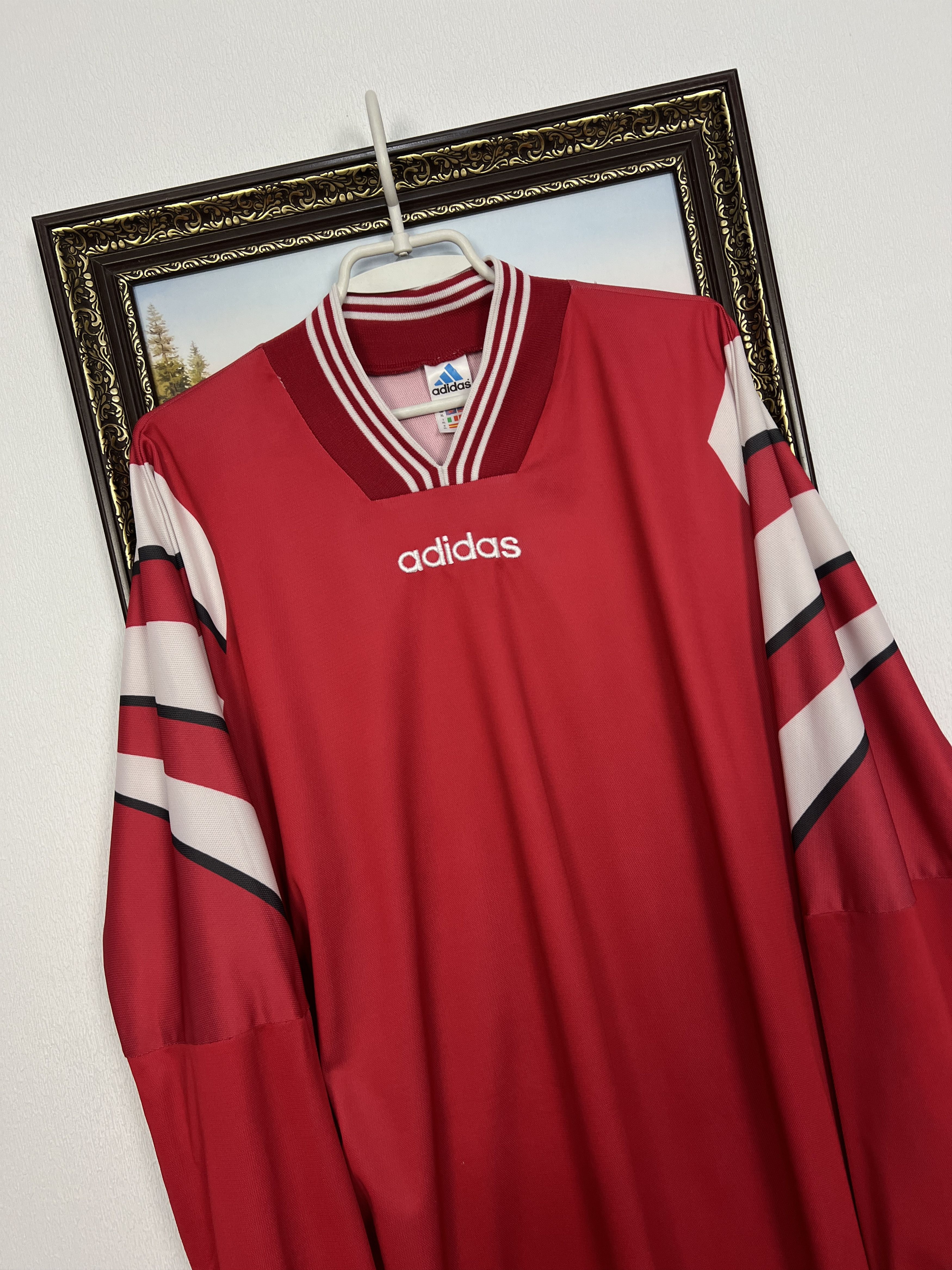 Adidas Vintage Football Template Shirt Soccer Long Sleeve Jersey Size US XL / EU 56 / 4 - 3 Thumbnail