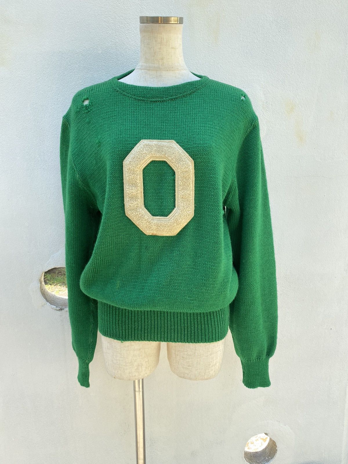 Designer × Vintage Nelson knitting Green Knit Sweater with Front Logo Patch Size M / US 6-8 / IT 42-44 - 8 Thumbnail