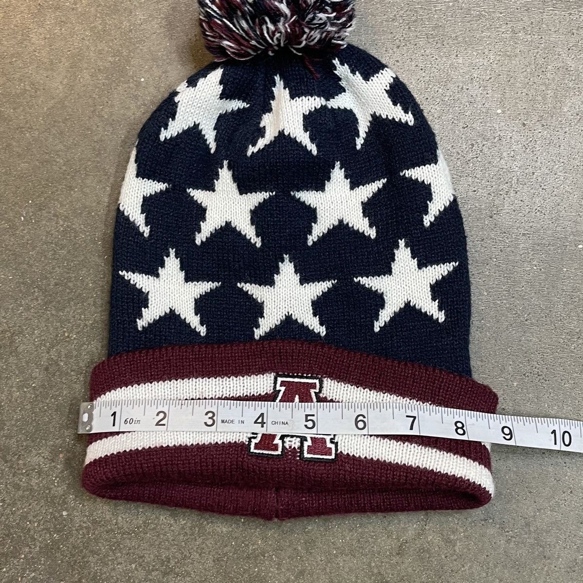 Vintage Vintage Army USA Flag Knit Beanie Hat Size ONE SIZE - 3 Thumbnail