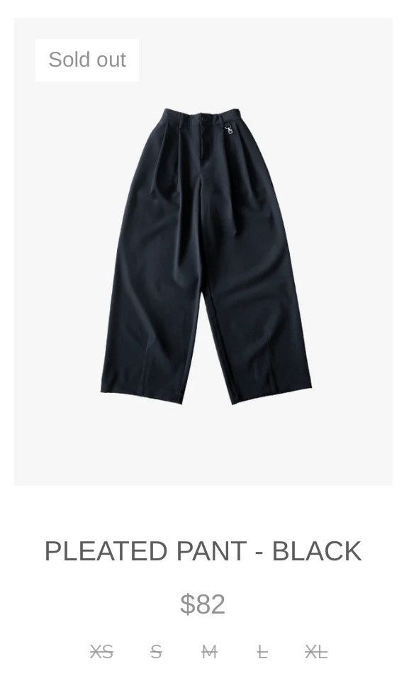 トップス sweatscollective PLEATED PANT PLEATED PANT - BLACK