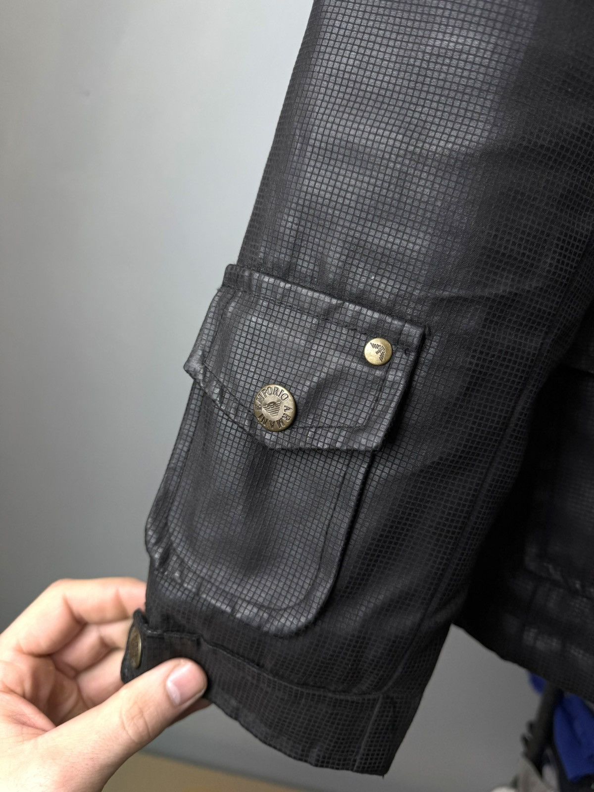 Emporio Armani Vintage Emporio Armani Archive Coated Jacket Leather Style Size US M / EU 48-50 / 2 - 6 Thumbnail