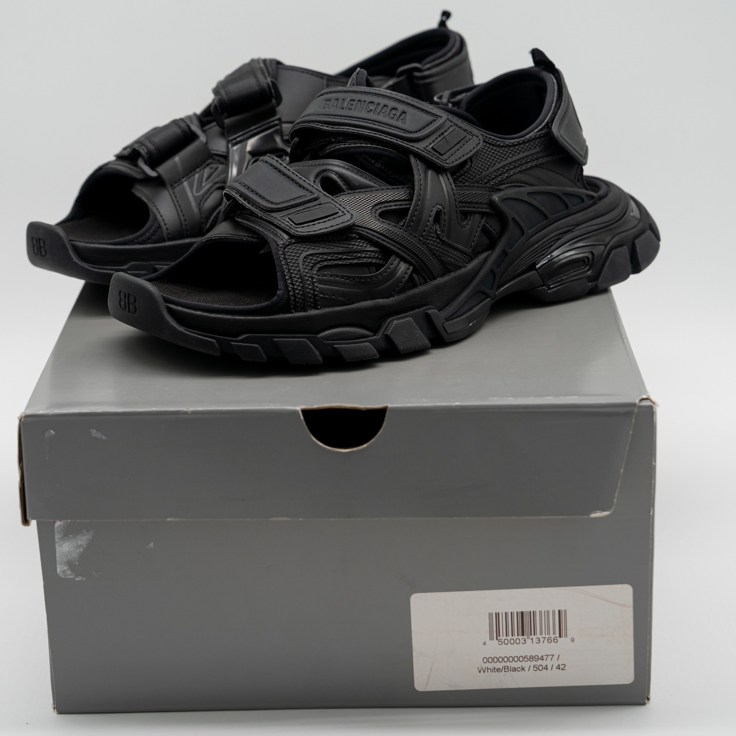 size 42 - Balenciaga Track Sandals Triple Black Straps Balenciaga Neoprene Rubber Womens Track Sandals Black Size37  main image 2