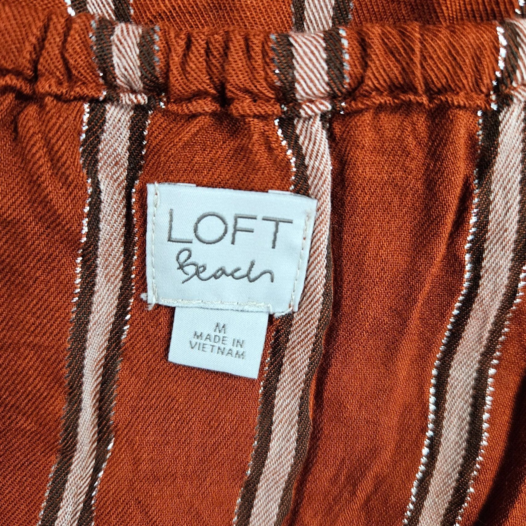 Loft LOFT Beach Romper Womens Belted Striped Sleeveless M Multicolor Spaghetti Strap One-Piece Artwear? Size 32" / US 10 / IT 46 - 6 Thumbnail