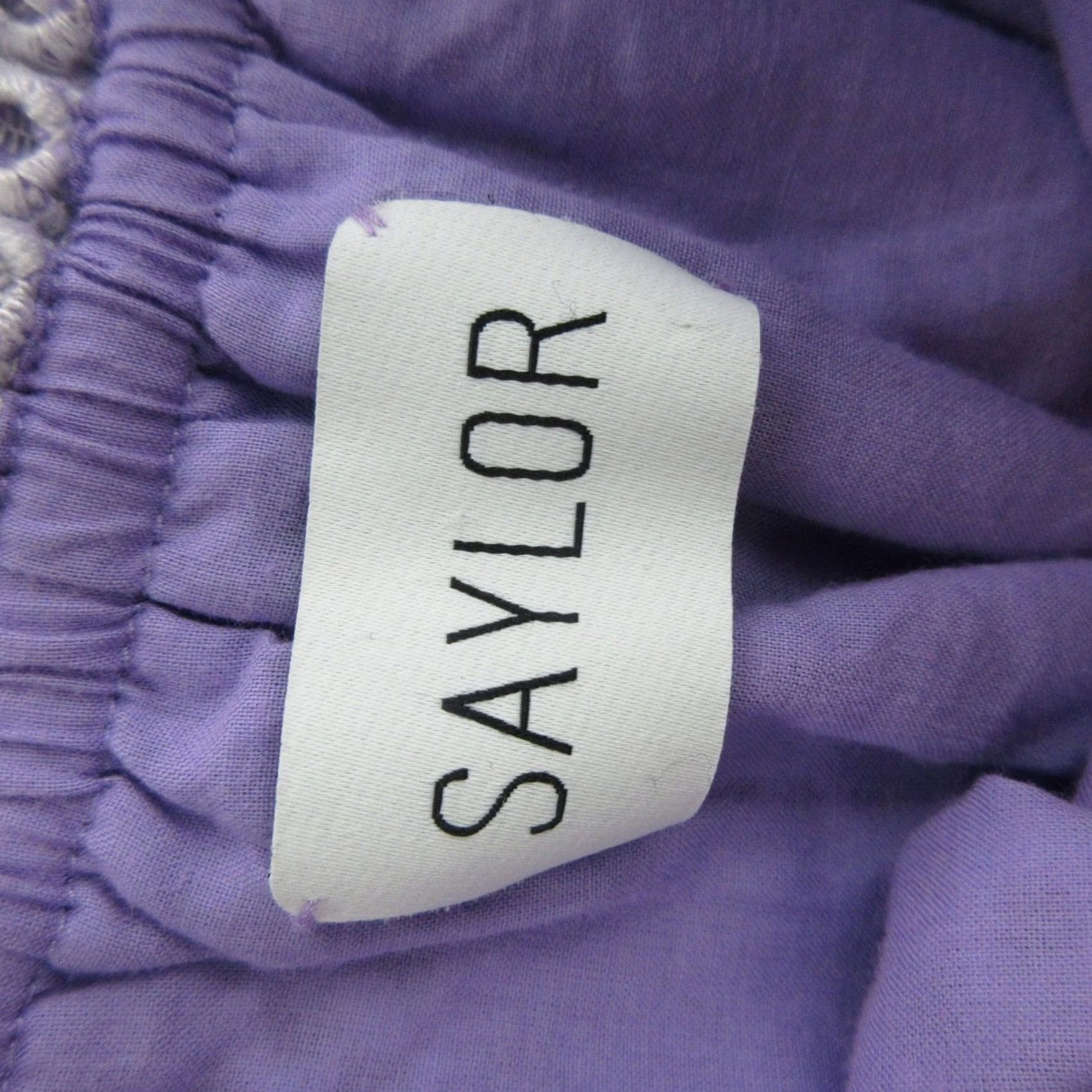 Saylor Saylor Dress Womens Small Purple Lace Square Neck Long Sleeve Boho Shift Short Size S / US 4 / IT 40 - 5 Thumbnail