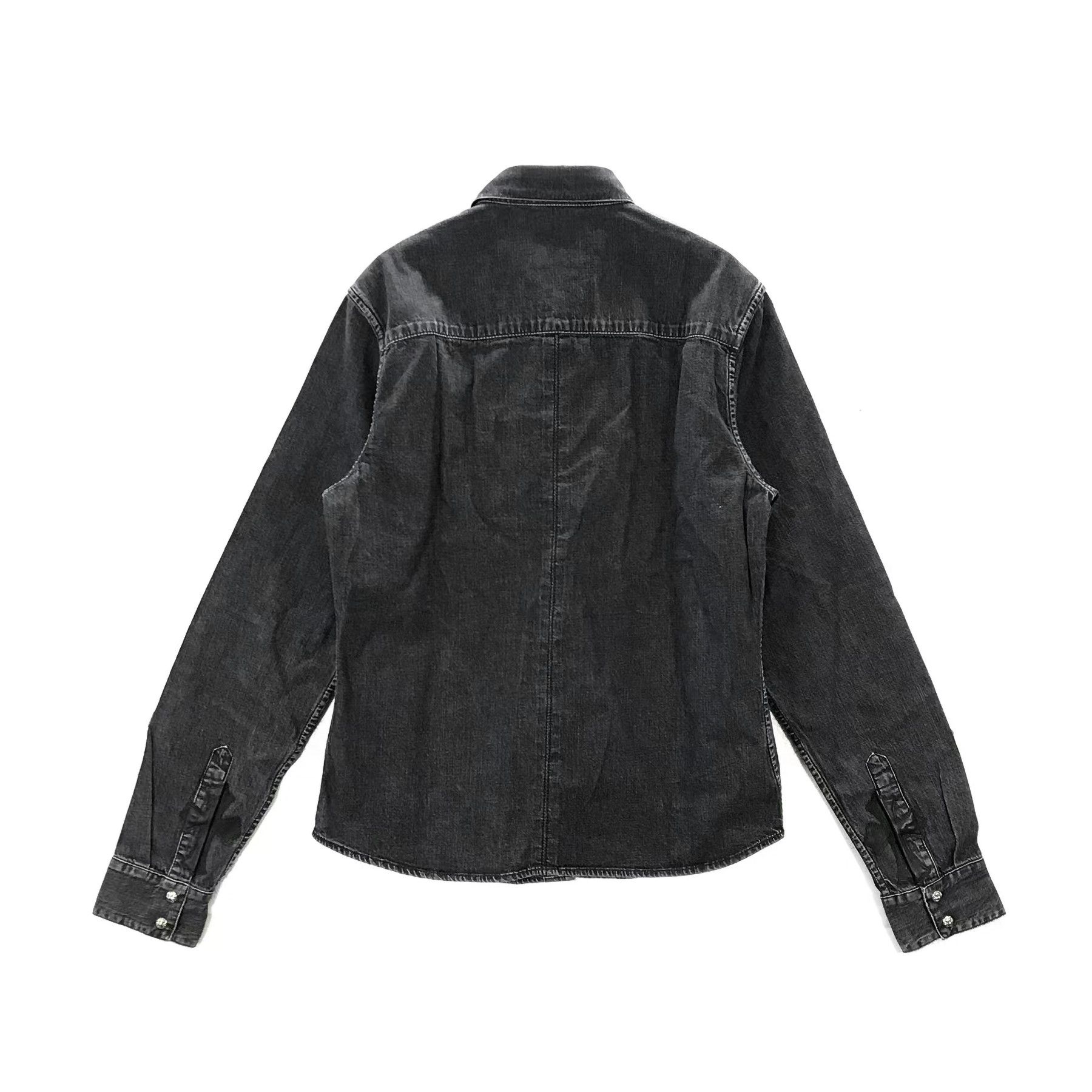 Chrome Hearts Chrome Hearts Black Leather Cross Patch Denim Shirt Size US L / EU 52-54 / 3 - 2 Thumbnail