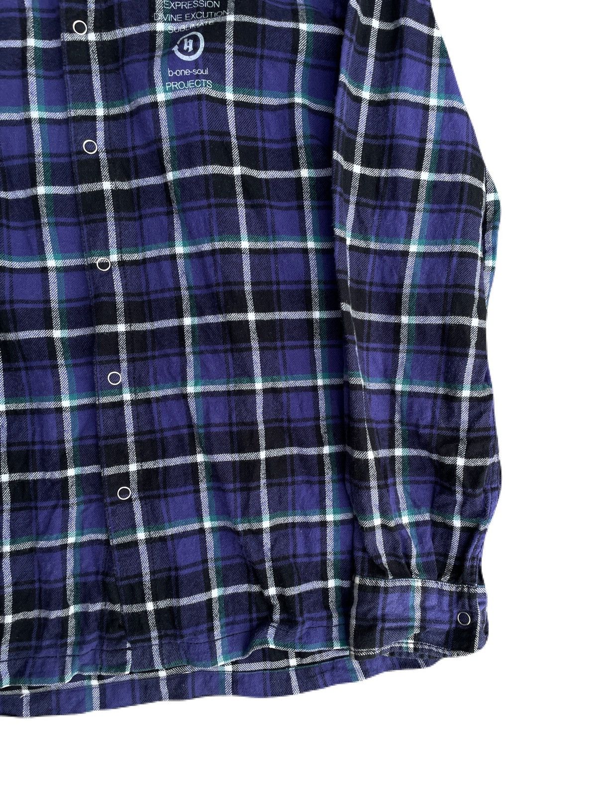 If Six Was Nine 2000s Japanese archive Poem Grafitti Plaid Shirts Vkei Y2K Size US M / EU 48-50 / 2 - 7 Thumbnail