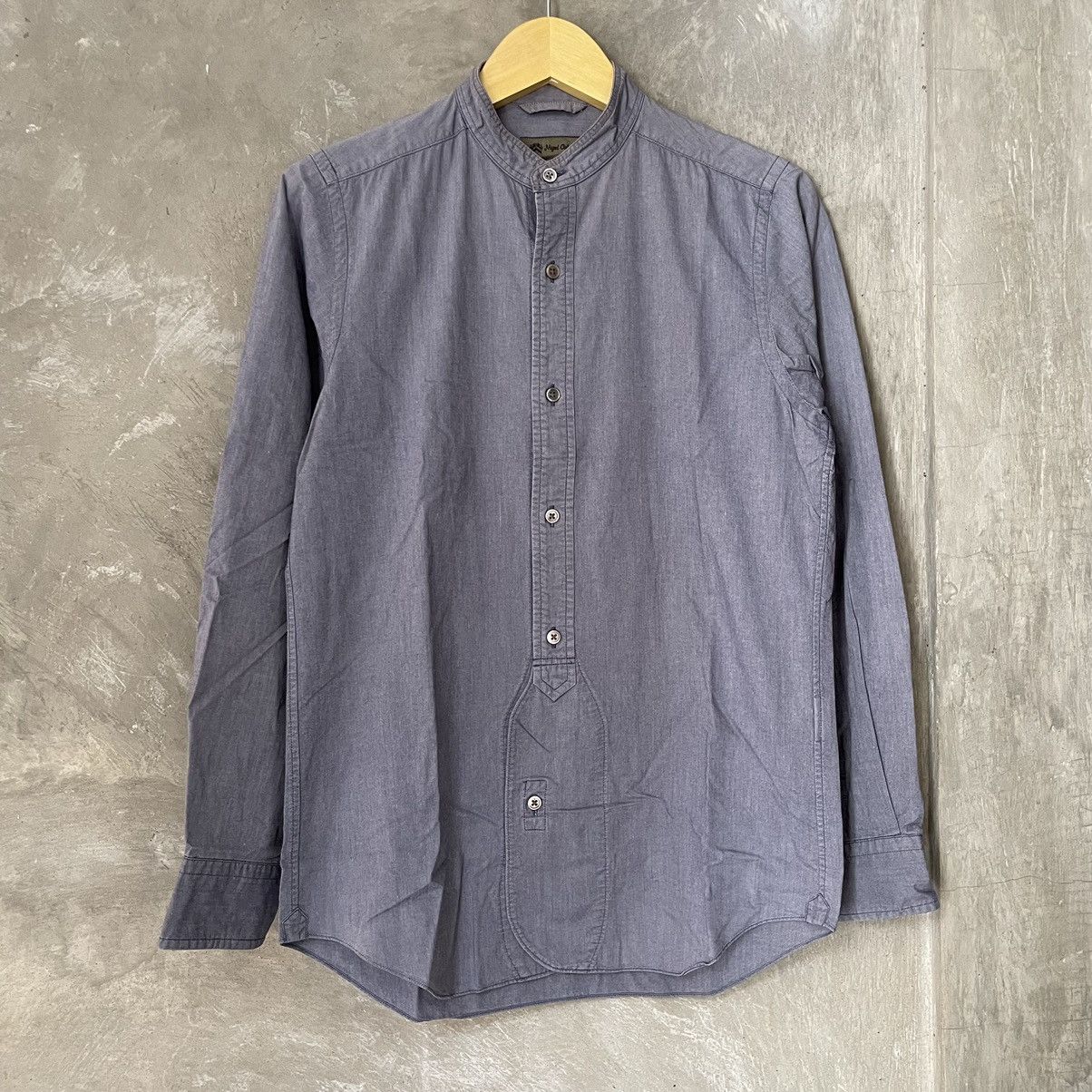 Nigel Cabourn Nigel Cabourn British Officers Band Collar Shirt Navy Size US S / EU 44-46 / 1 - 3 Thumbnail