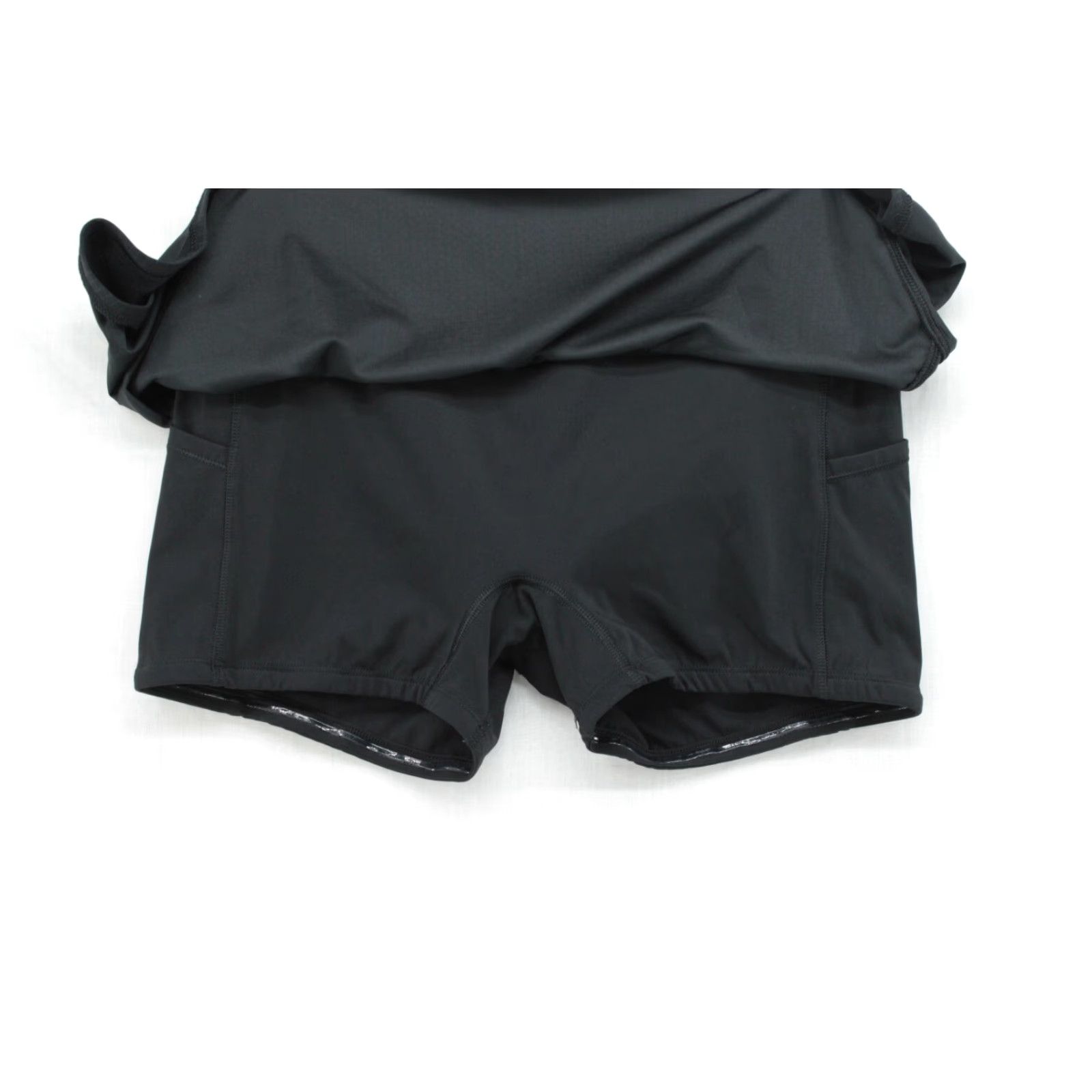 Vintage CRZ Yoga Skort Women's M Black Workout Athleisure Tennis Ruffles Golf Pocket Modern Athleisure Sports Pockets Womens Size ONE SIZE - 3 Thumbnail