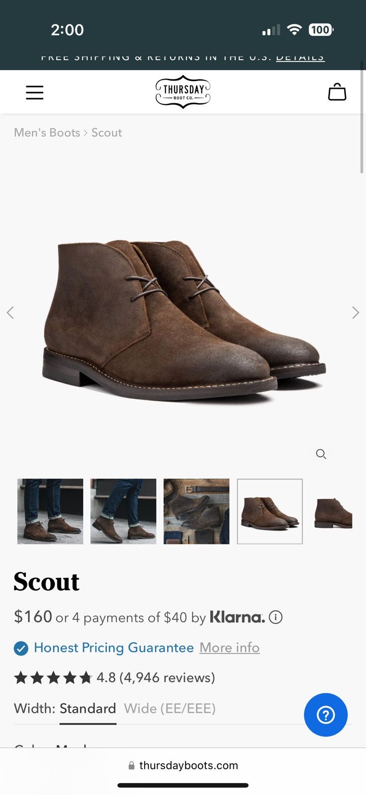 Thursday Boot Company Thursday Boots SCOUT Size US 8.5 / EU 41-42 - 4 Thumbnail