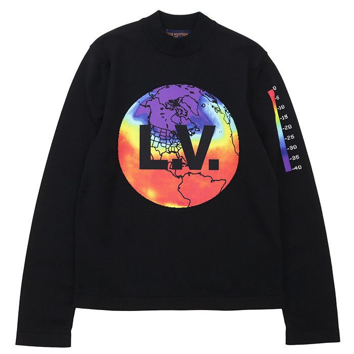 Louis Vuitton Louis Vuitton Louis Vuitton LV Earth Logo Jersey Nylon Pullover Textile Sweatshirts & Hoodies DUTY FREE for USA Size ONE SIZE - 1 Thumbnail