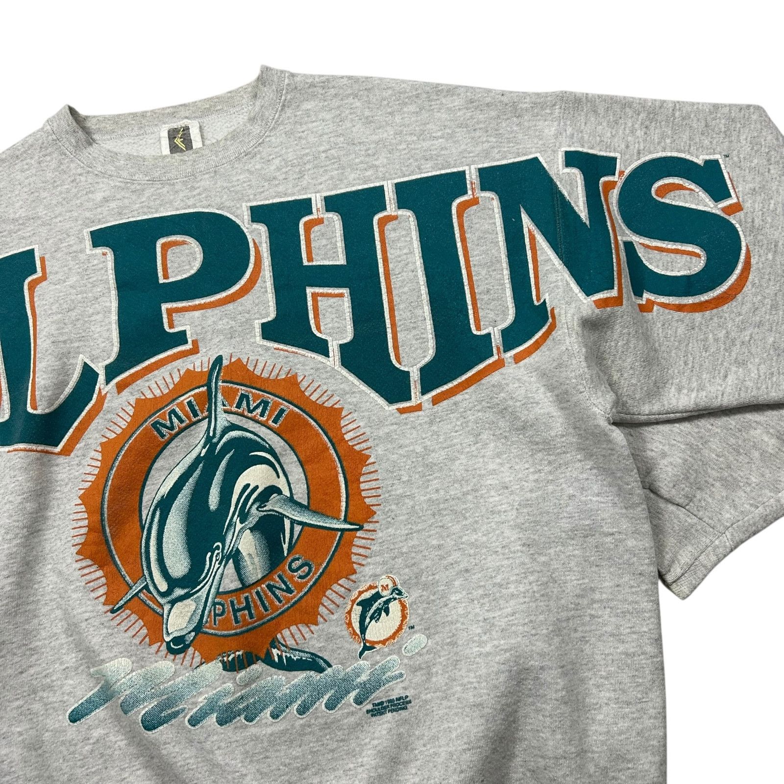 NFL VTG 90s MIAMI DOLPHINS CLIFF ENGLE SPELL OUT SWEATSHIRT Size US XL / EU 56 / 4 - 3 Thumbnail