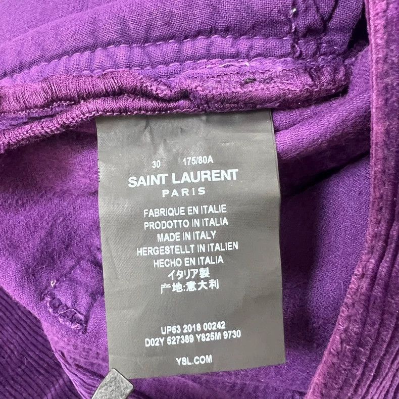 Saint Laurent Paris Saint Laurent Paris 18fwD02 Purple Light Core Velvet Pants- Size US 30 / EU 46 - 4 Thumbnail