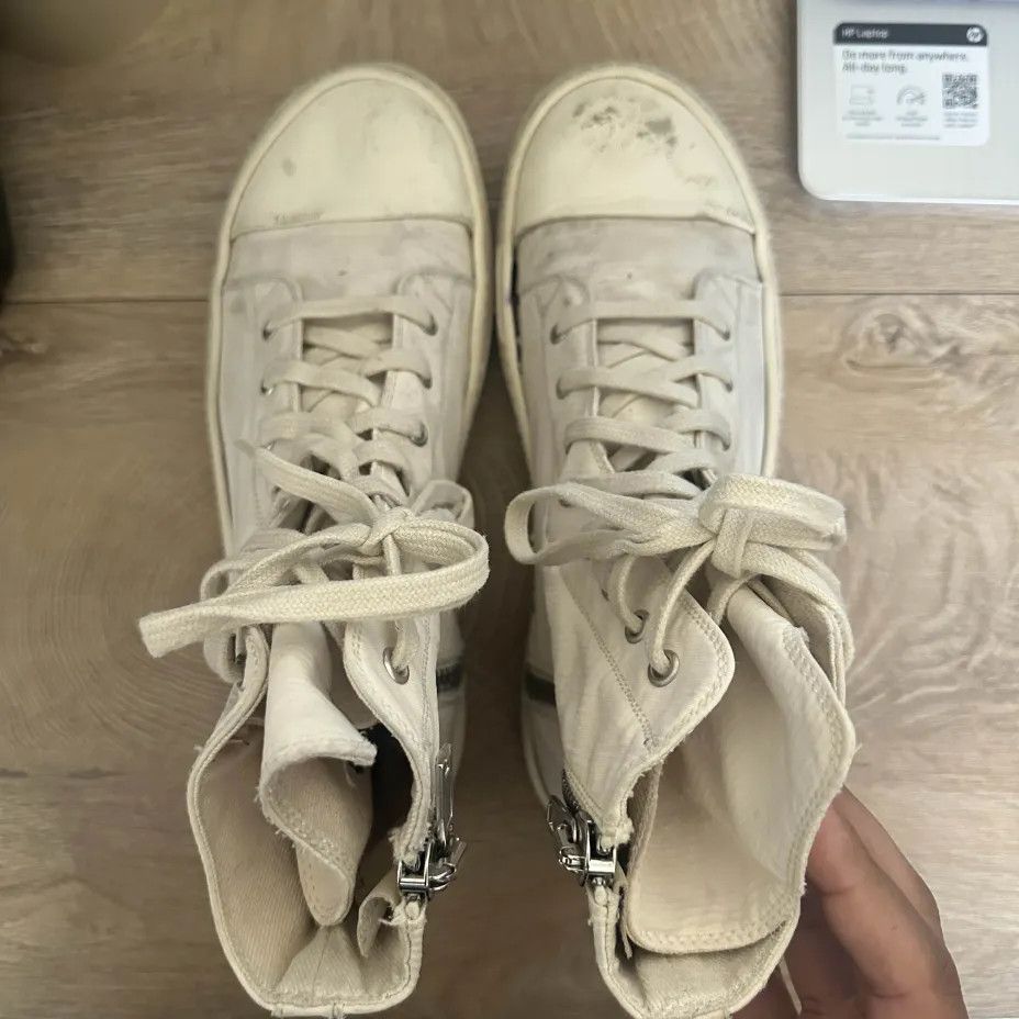 Rick Owens Drkshdw Rick Owens DRKSHDW Canvas Hightop Ramones Size US 10 / EU 43 - 4 Thumbnail