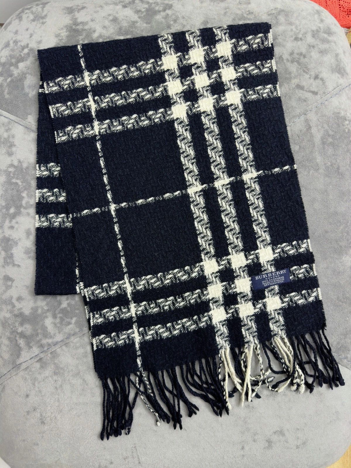 Burberry Burberry Textured Wool Check Scarf 180x33 Cm Size ONE SIZE - 5 Thumbnail