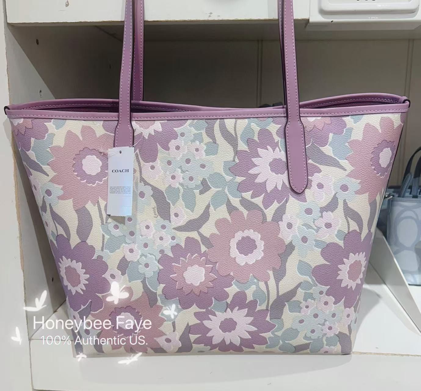 Coach NWT Coach City Tote Bag With Floral Print CBG78 Size ONE SIZE - 4 Thumbnail