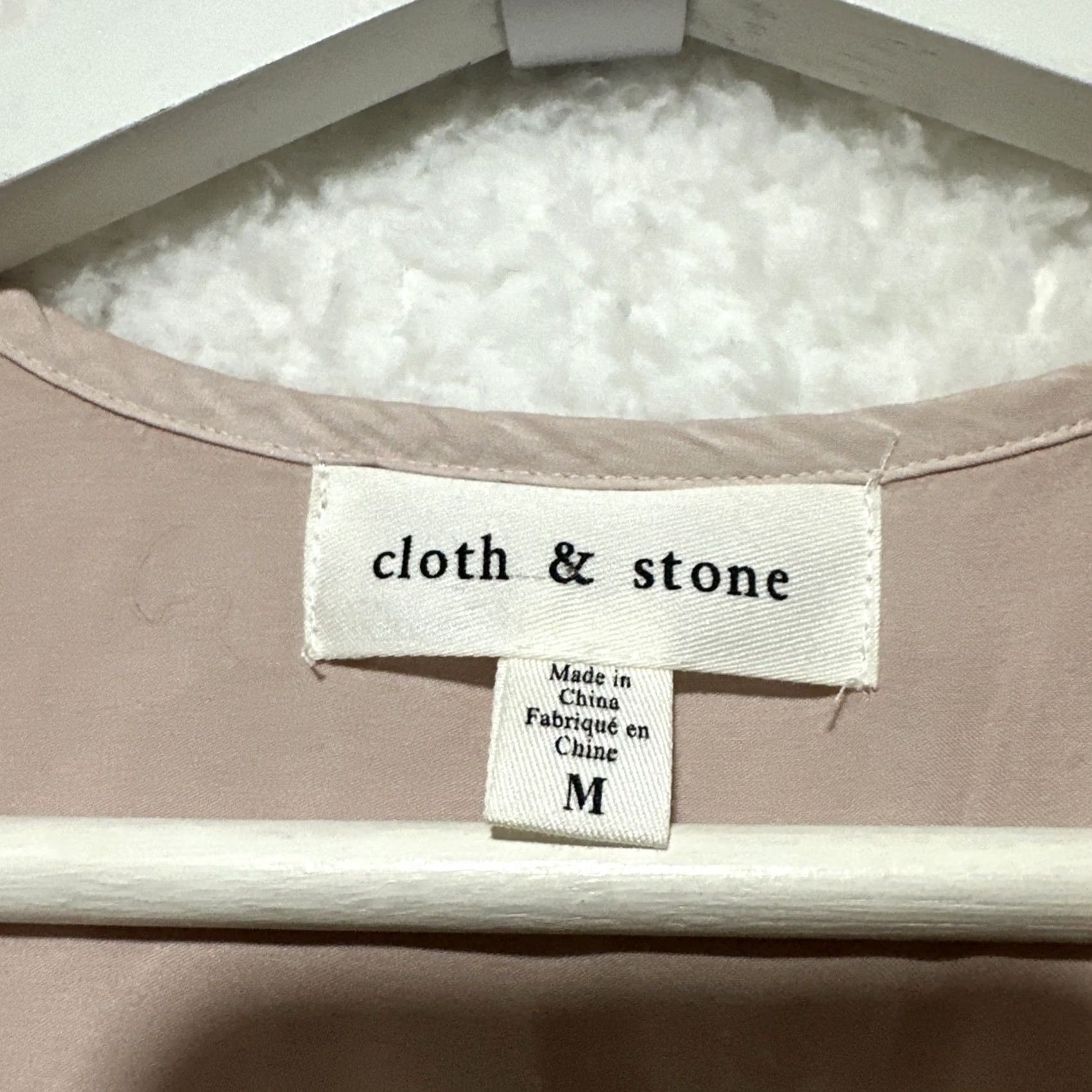 CLOT Cloth & Stone Sleeveless Women's M Deep-V Midi Dress Satin V-Neck Pullover Pink Size M / US 6-8 / IT 42-44 - 4 Thumbnail