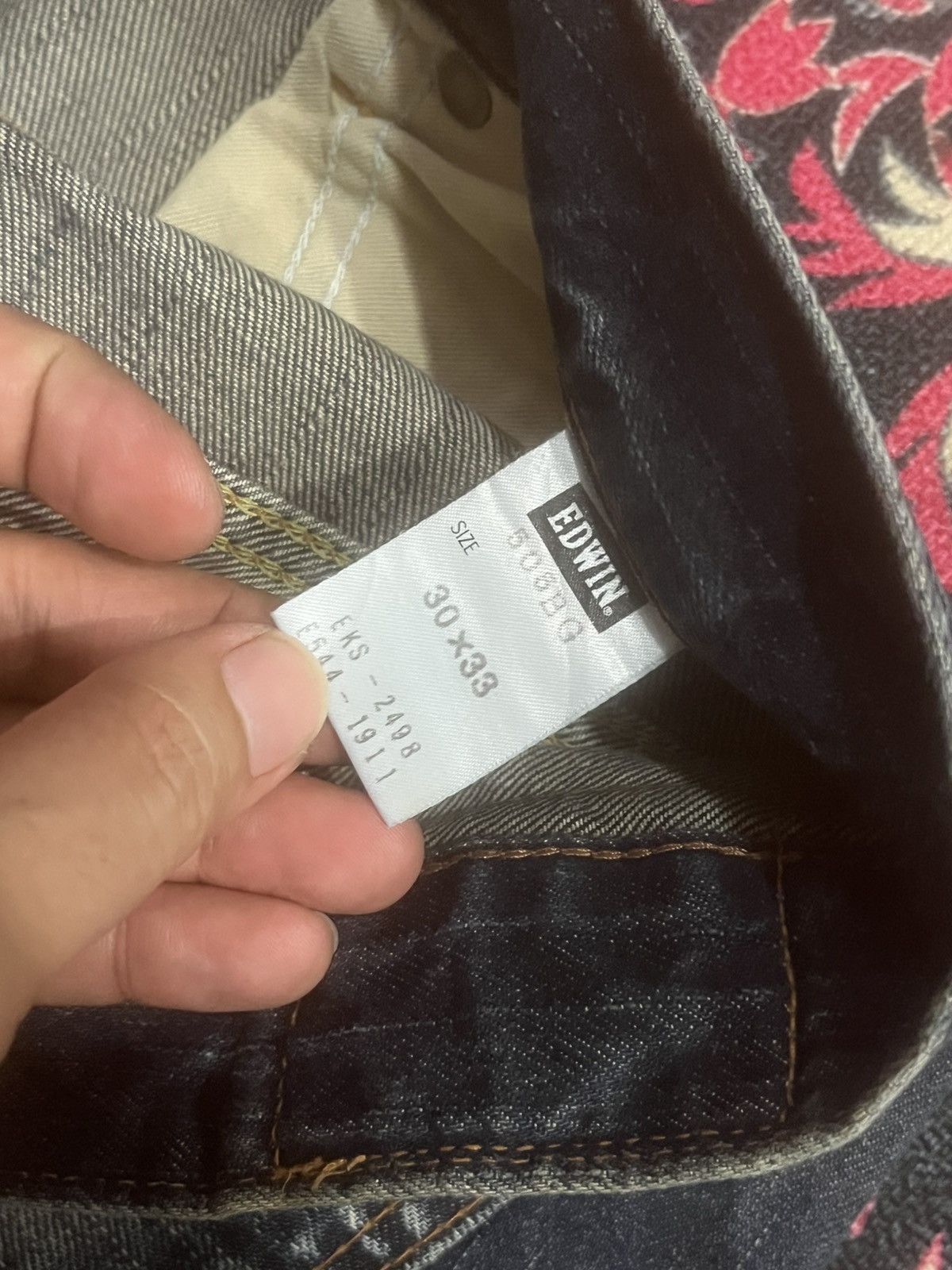 Vintage Edwin 505 Dark Faded Ripped Buckle Back Selvedge Flare Jeans Size US 30 / EU 46 - 20 Thumbnail
