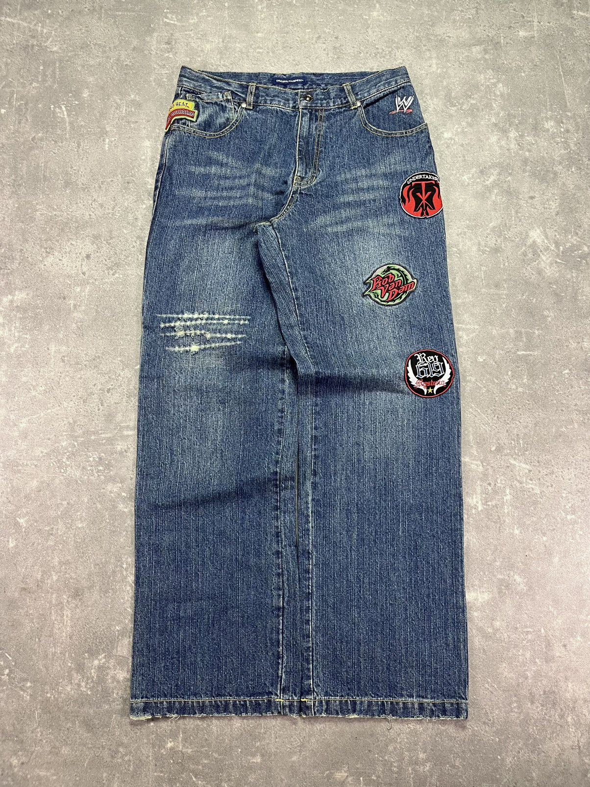 WWE DSWT WWE x OriginalMarines Printed Baggy Denim Jeans 164 30 Size US 30 / EU 46 - 2 Thumbnail
