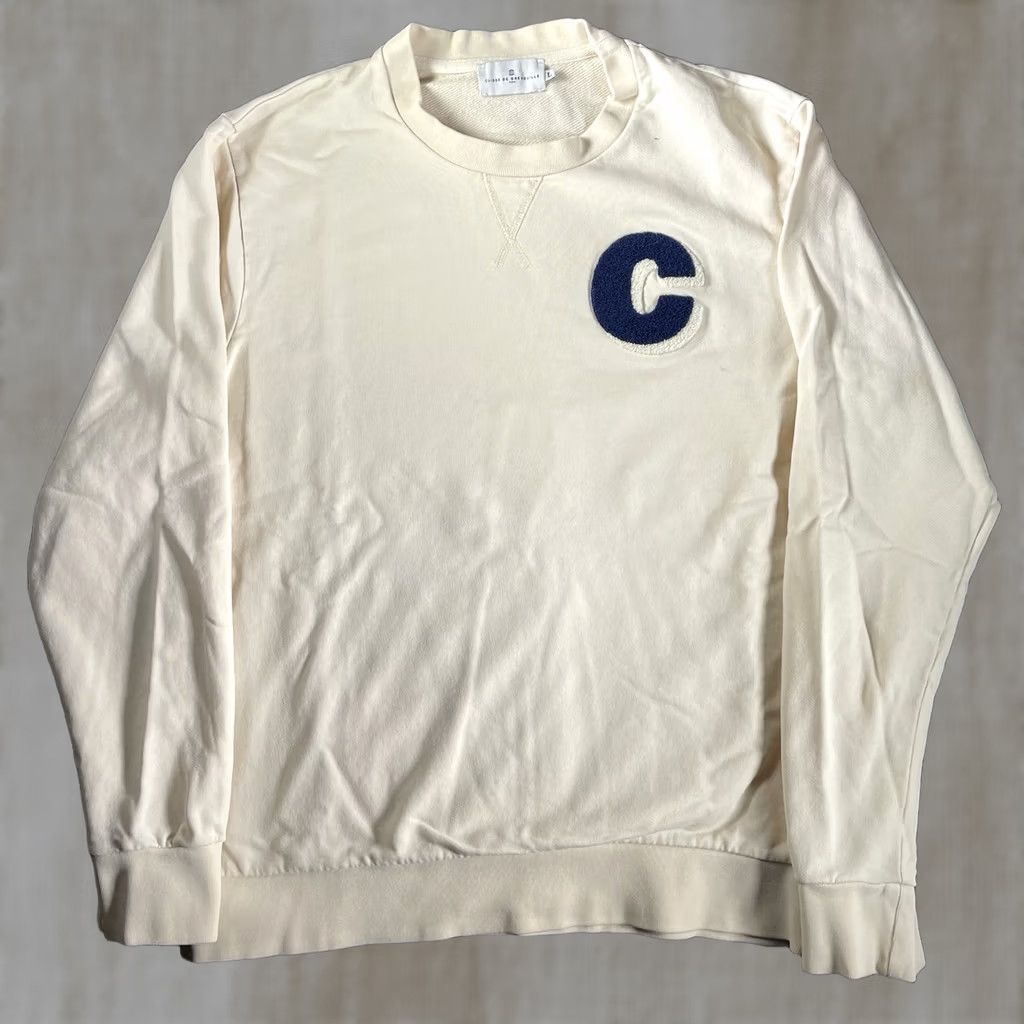 Cuisse de Grenouille VINTAGE Cuisse de Grenouille Pullover Mens Large Beige Paris Patch Sweater Knit Cotton Size US L / EU 52-54 / 3 - 1 Thumbnail