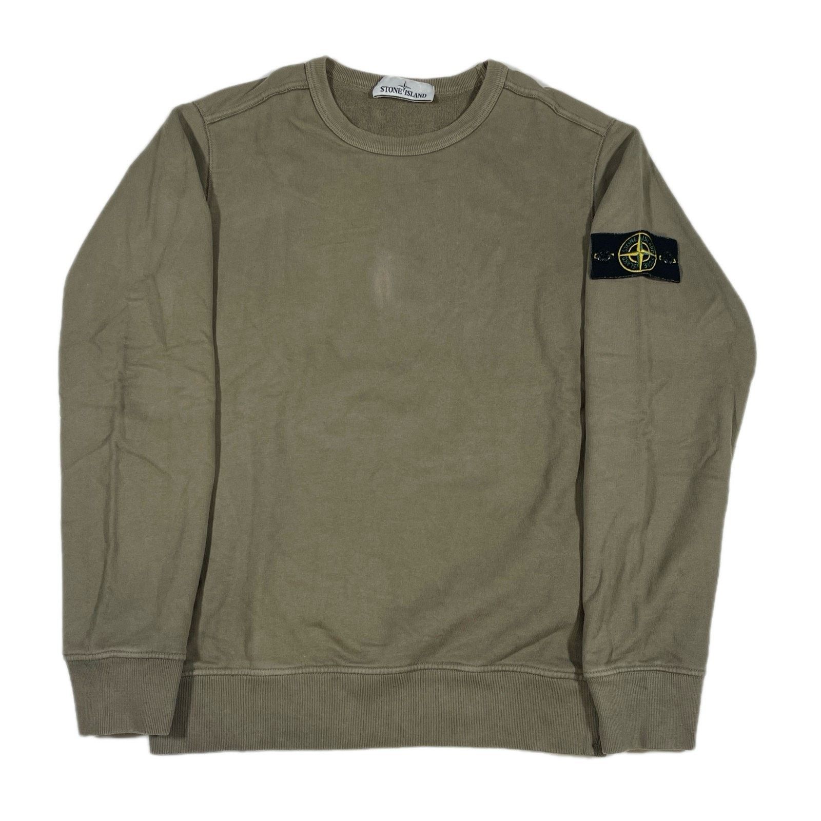 Stone Island Stone Island Garment Dyed Olive Green Crewneck Sweater Size US M / EU 48-50 / 2 - 1 Thumbnail